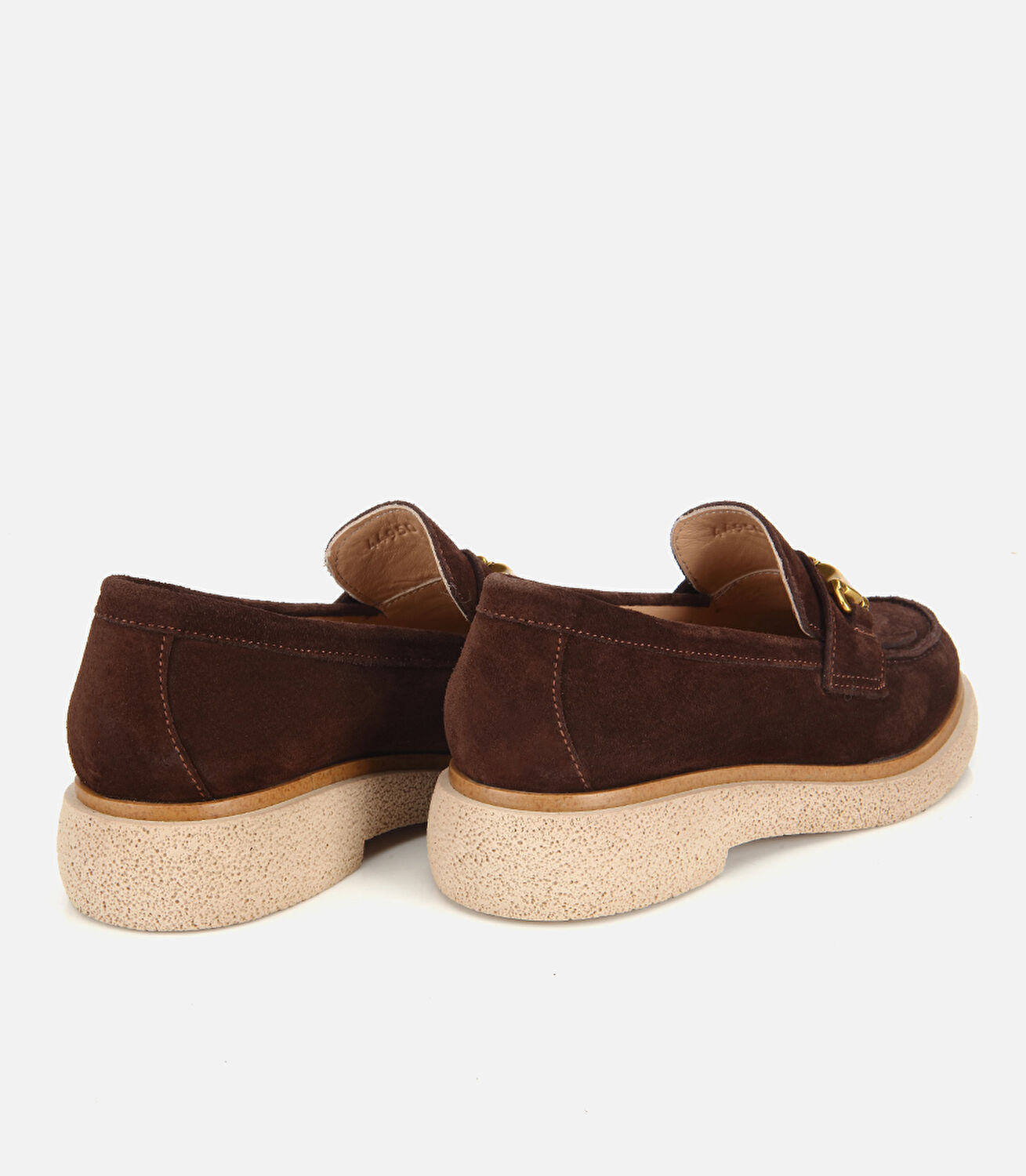 Kadın Süet Deri Kahverengi Püsküllü Tokalı Günlük Loafer