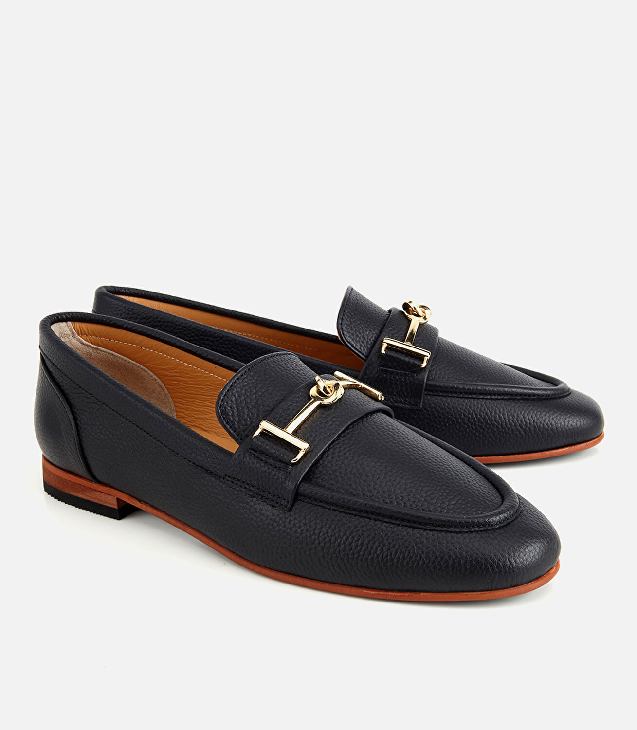 Kadın Deri Siyah Yumuşak Dokulu Tokalı Klasik Loafer