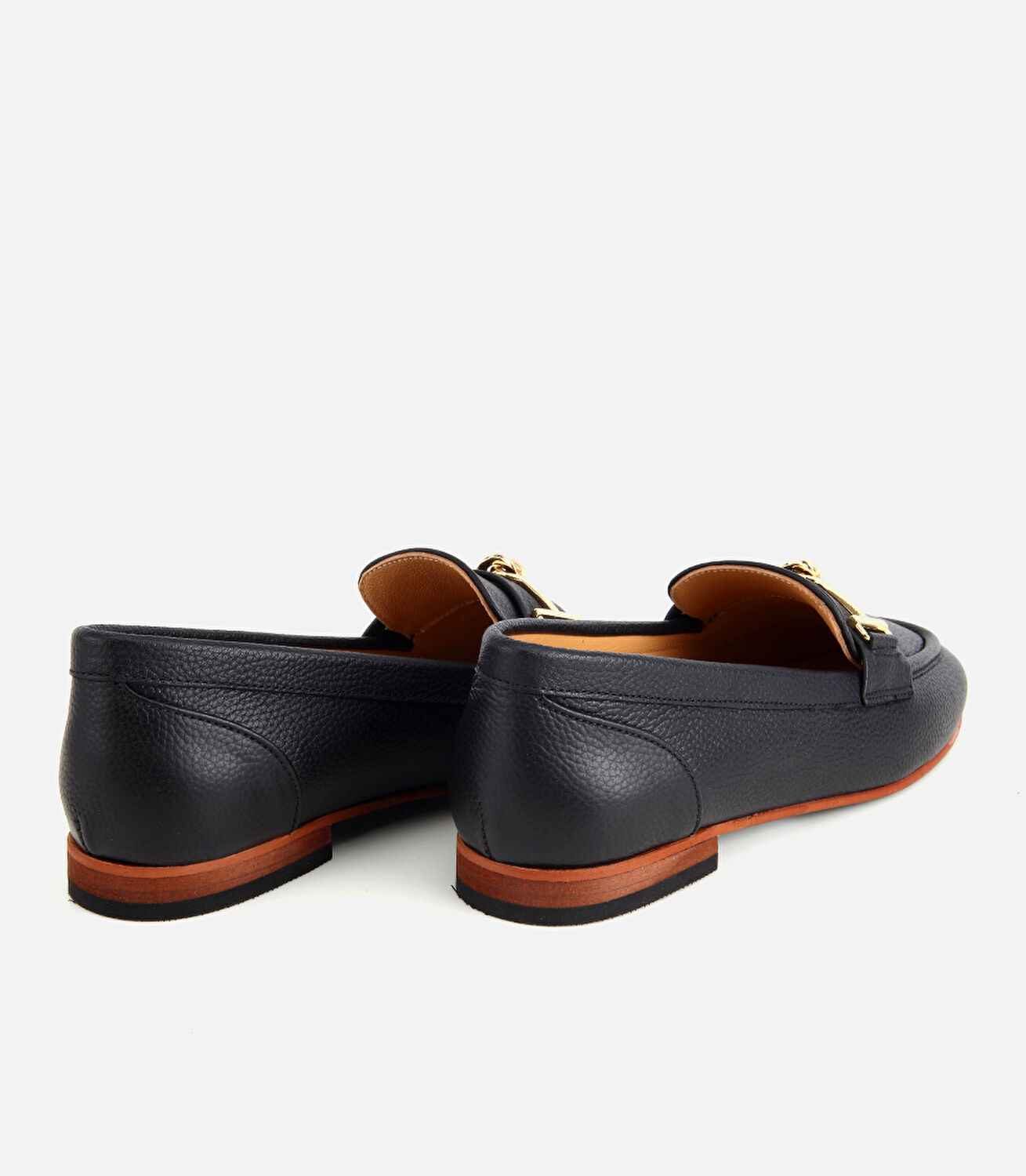 Kadın Deri Siyah Yumuşak Dokulu Tokalı Klasik Loafer