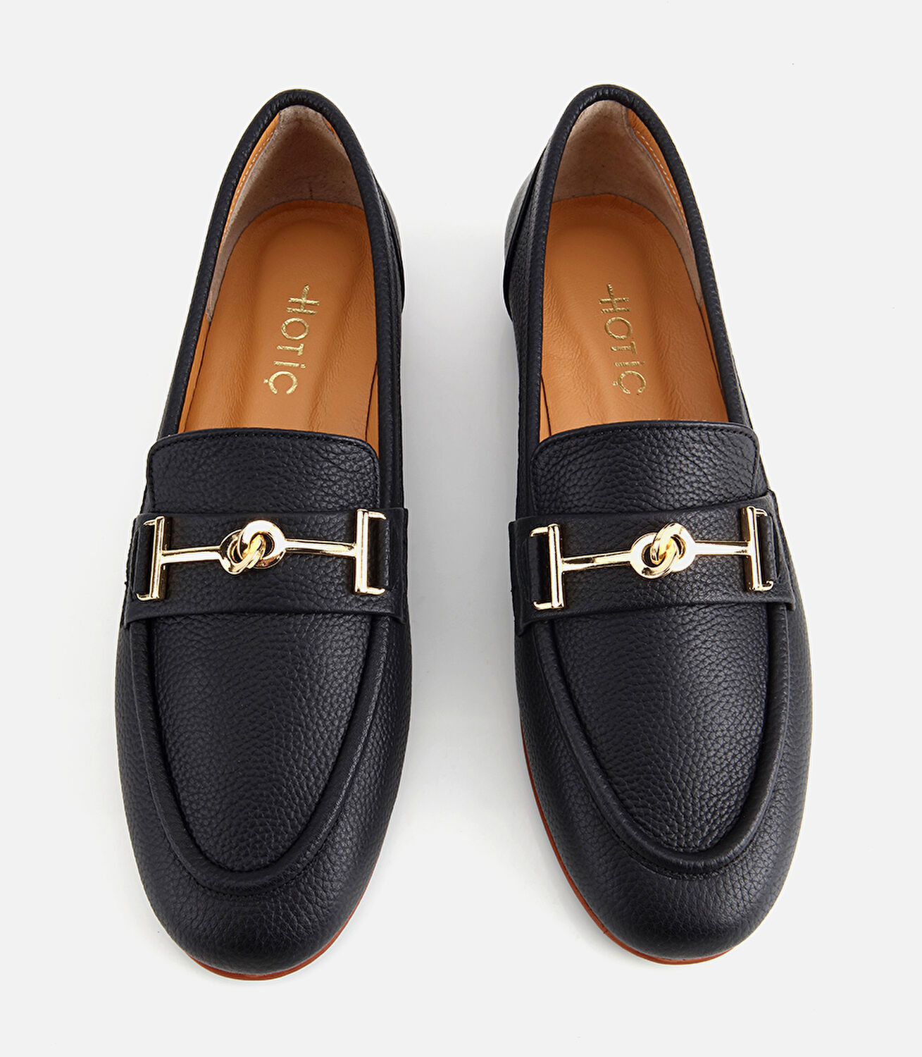 Kadın Deri Siyah Yumuşak Dokulu Tokalı Klasik Loafer