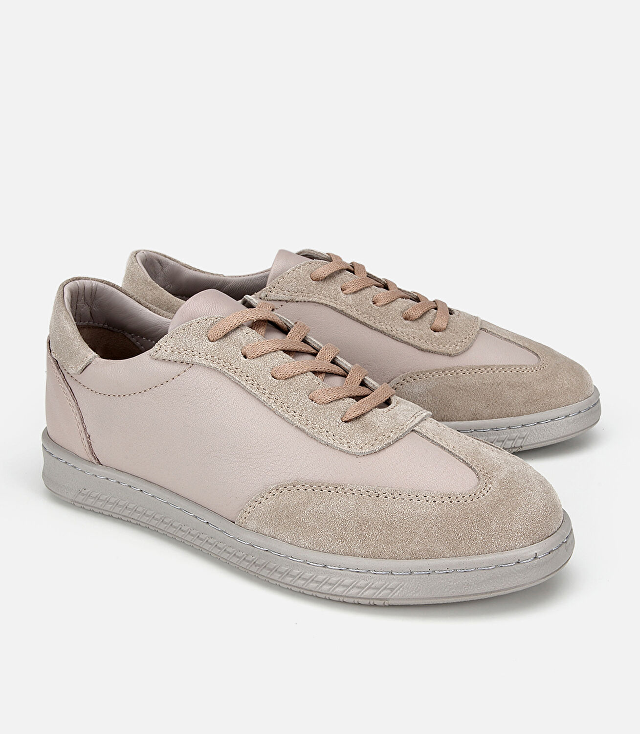 Kadın Deri Vizon Düz Spor Ayakkabı