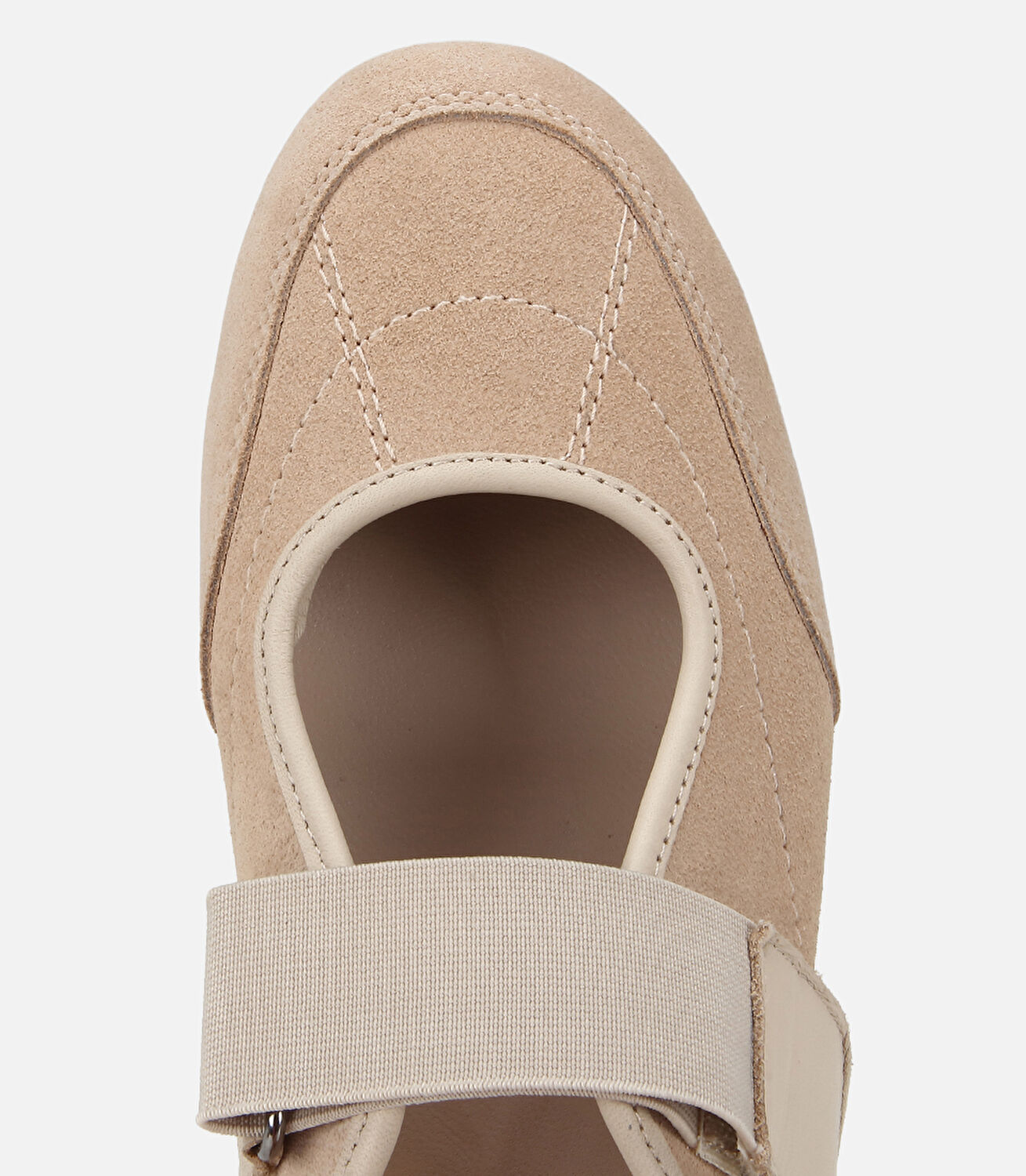 Kadın Süet Deri Bej Tek Bantlı Comfort Babet