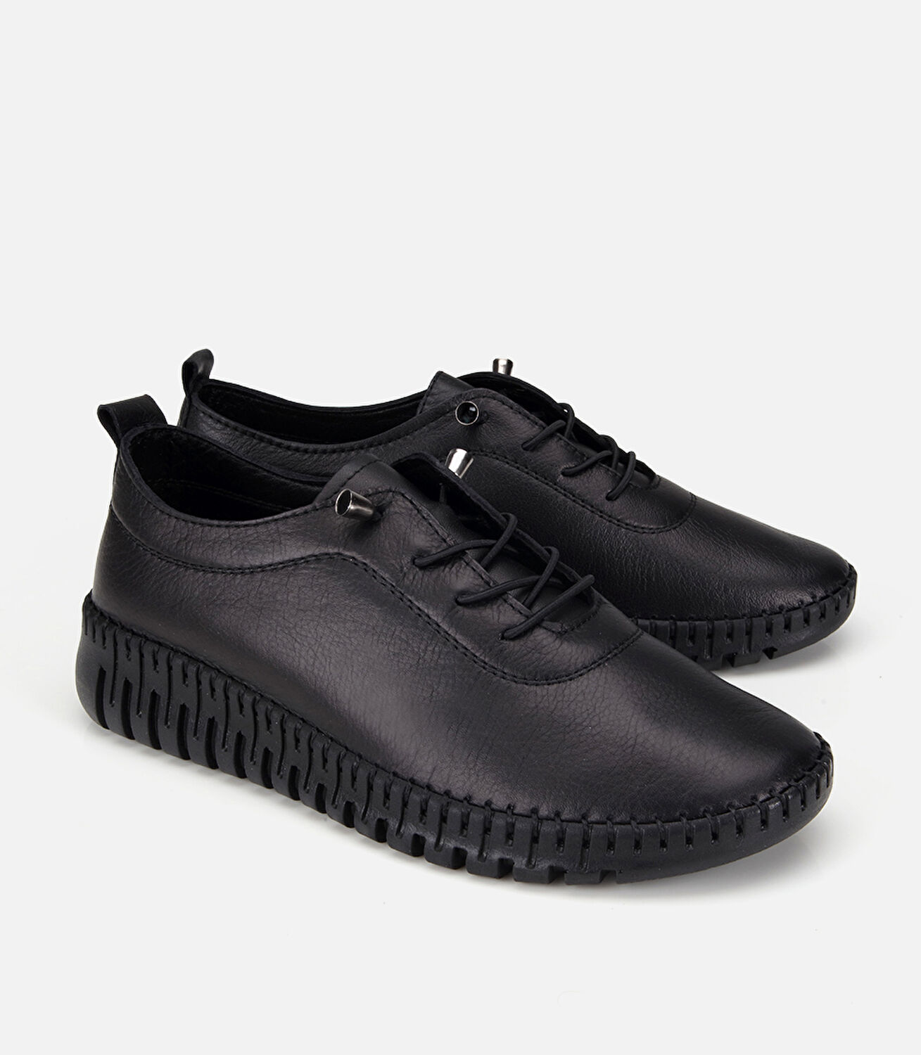 Kadın Deri Siyah Comfort Spor Ayakkabı