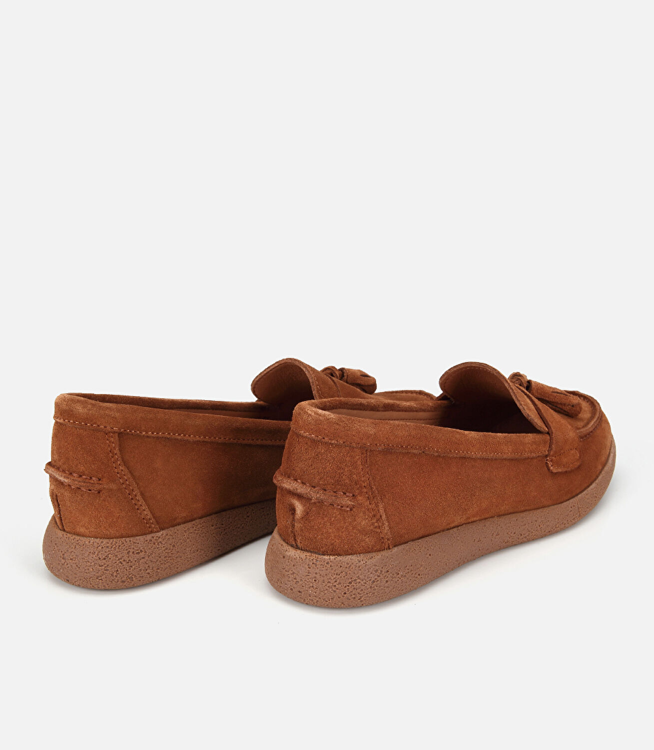 Kadın Süet Deri Taba Püskül Detaylı Günlük Loafer