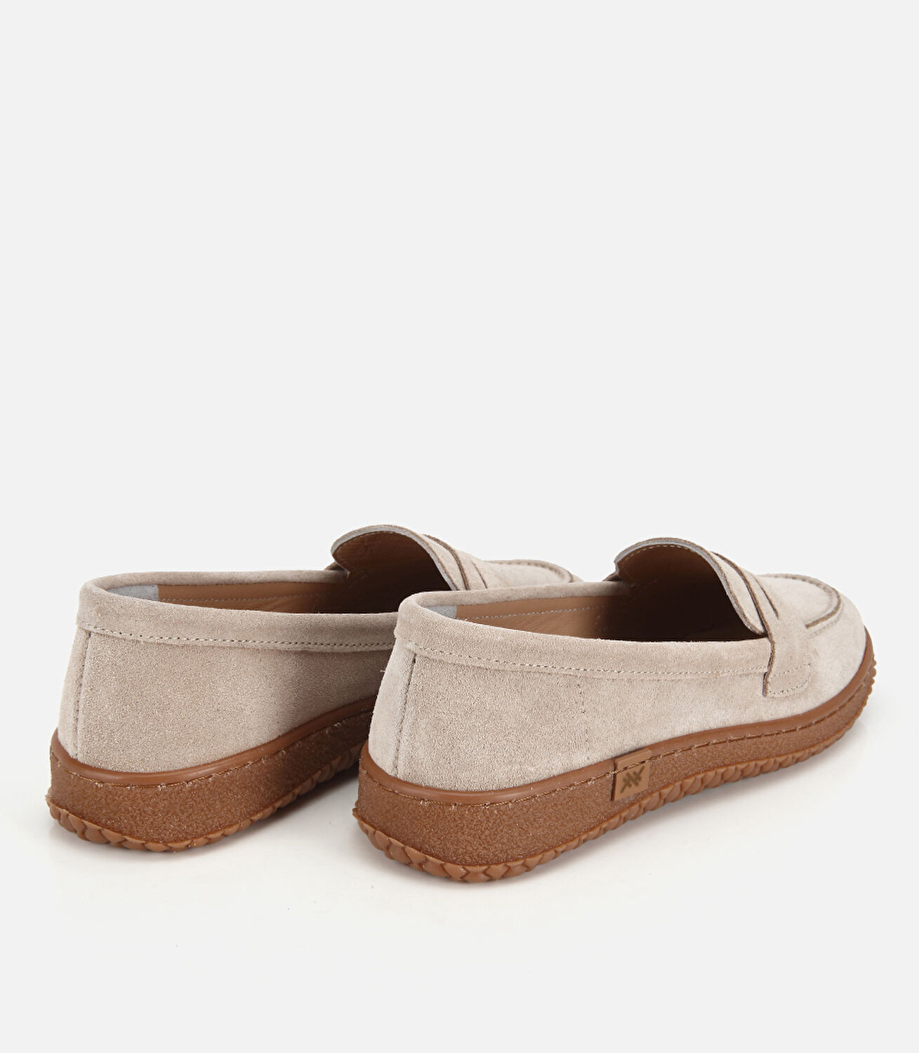 Kadın Süet Deri Bej Yumuşak Tabanlı Günlük Loafer