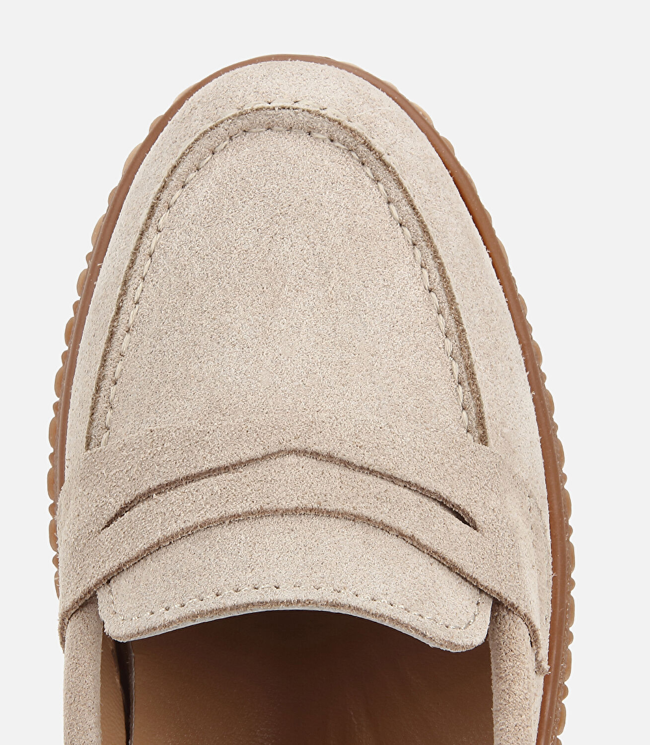 Kadın Süet Deri Bej Yumuşak Tabanlı Günlük Loafer