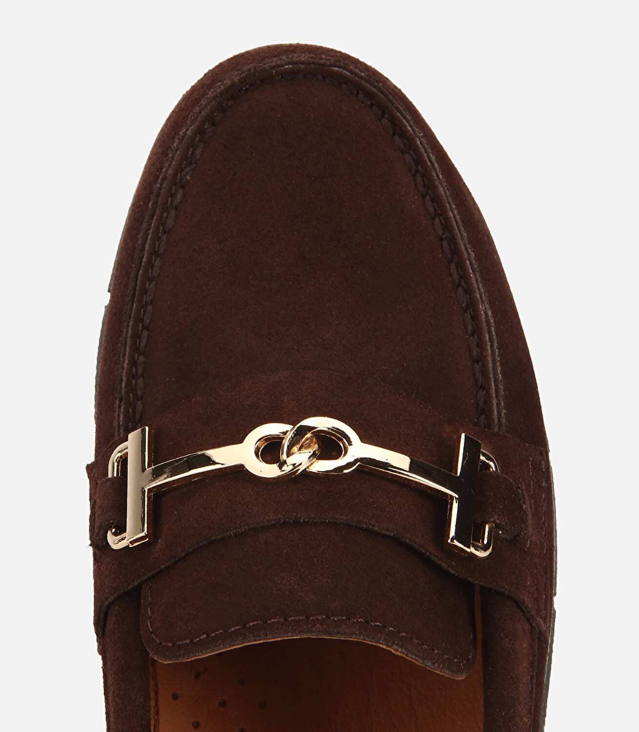 Kadın Süet Deri Kahverengi Yumuşak Tabanlı Tokalı Günlük Loafer