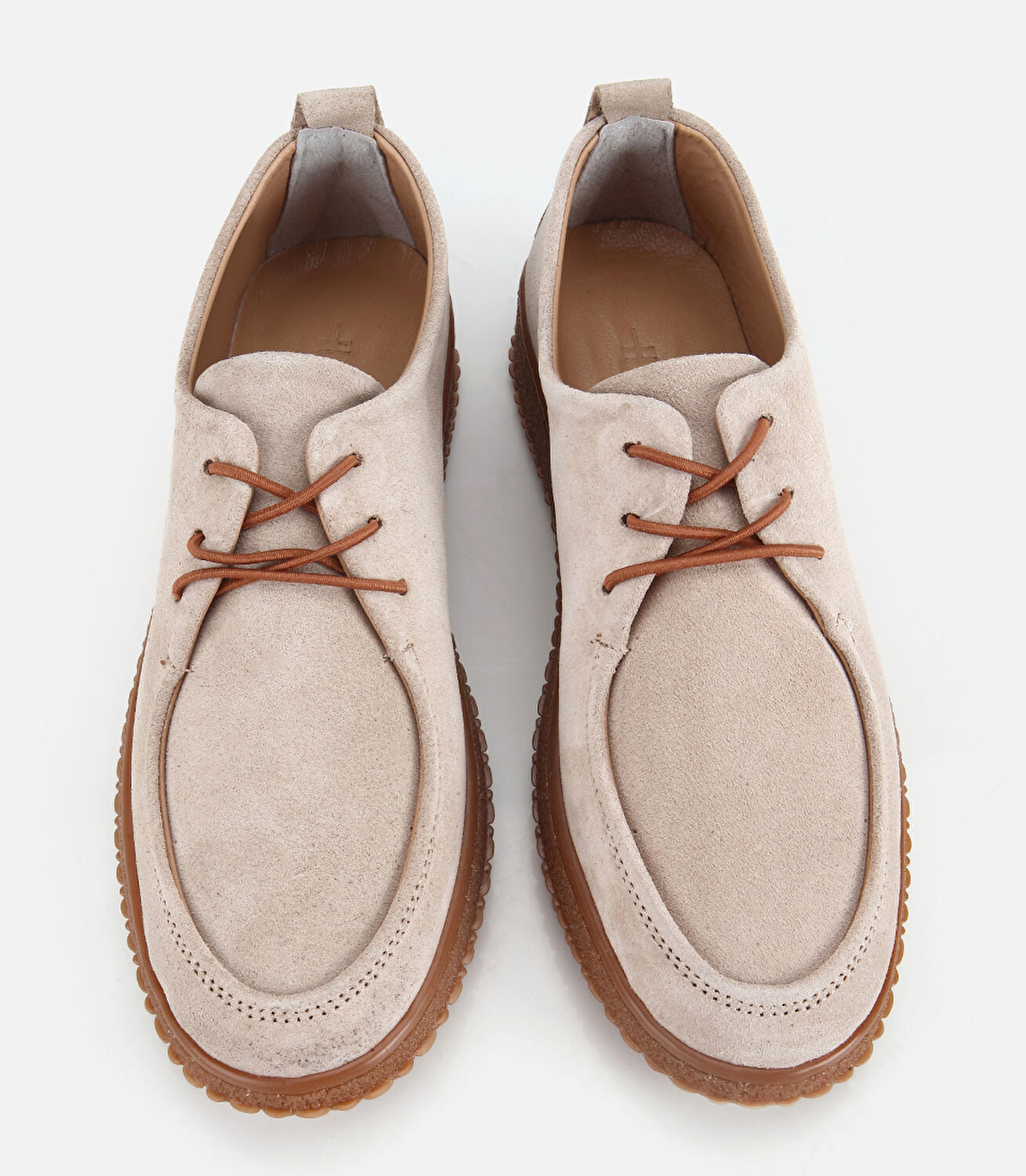 Kadın Süet Deri Bej Esnek Tabanlı Günlük Loafer