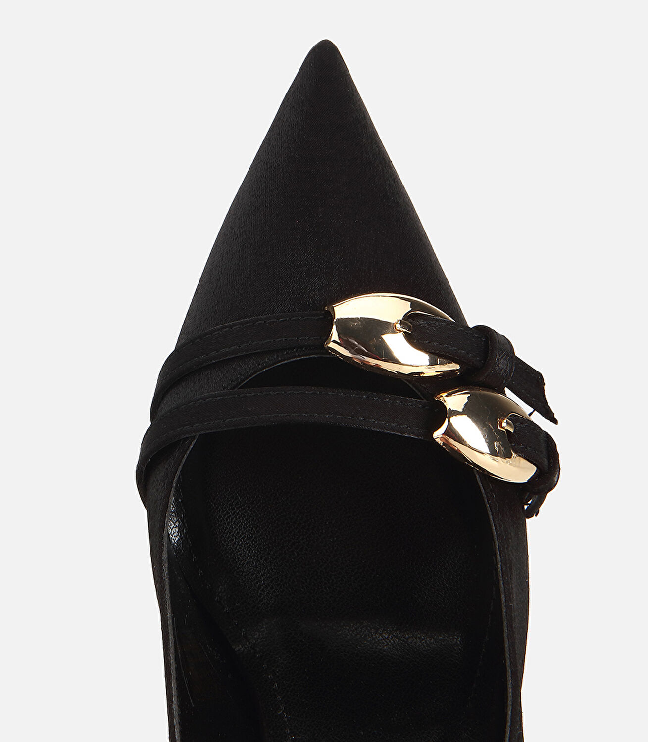 Kadın Siyah Gold Detaylı Arkası Açık Stiletto