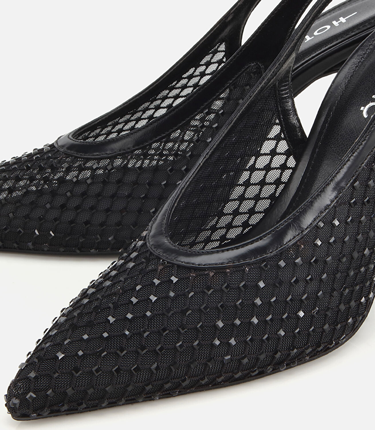 Kadın Siyah Taş Detaylı Arkası Açık Stiletto