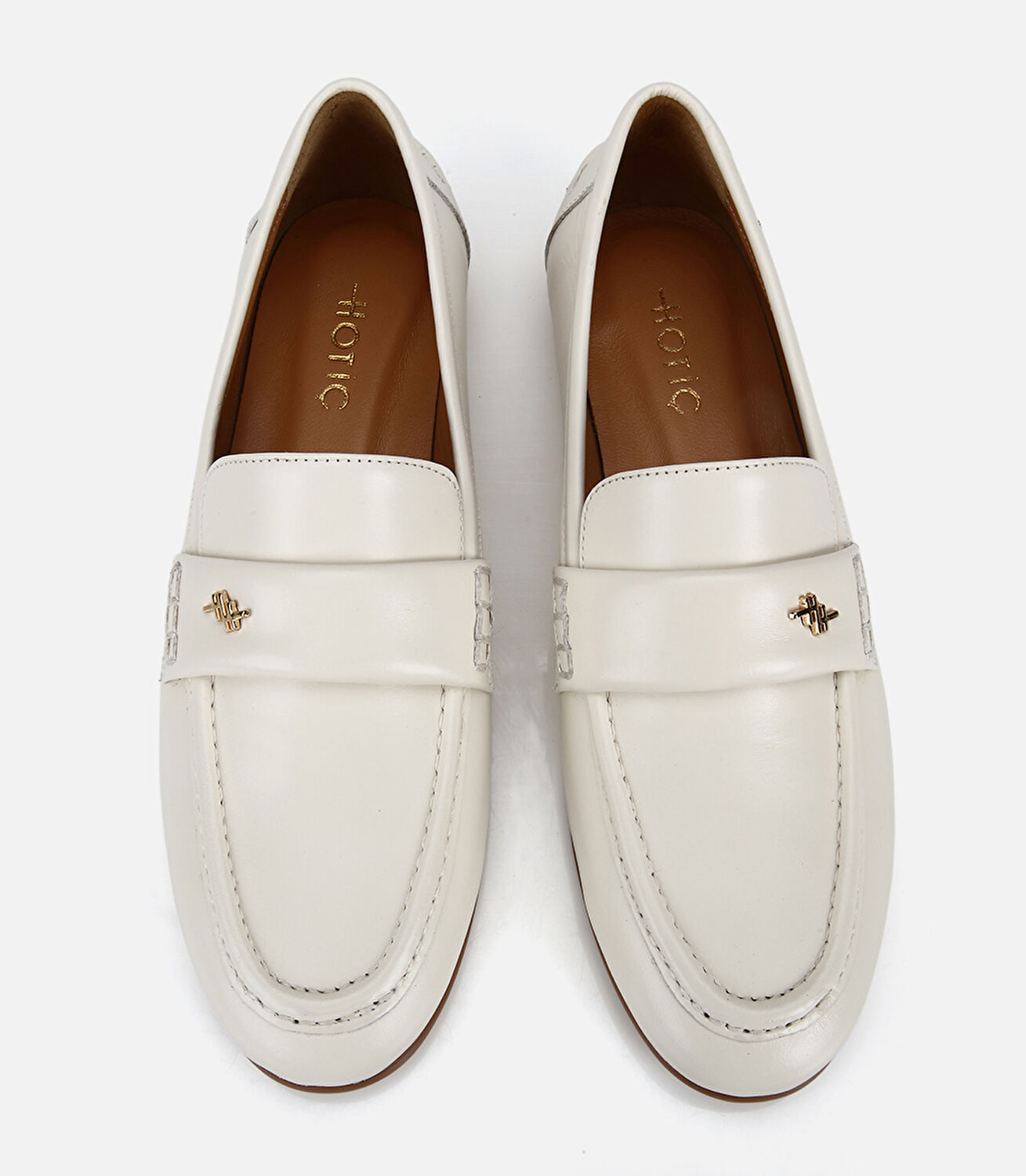 Kadın Deri Ekru Yumuşak Dokulu Klasik Loafer