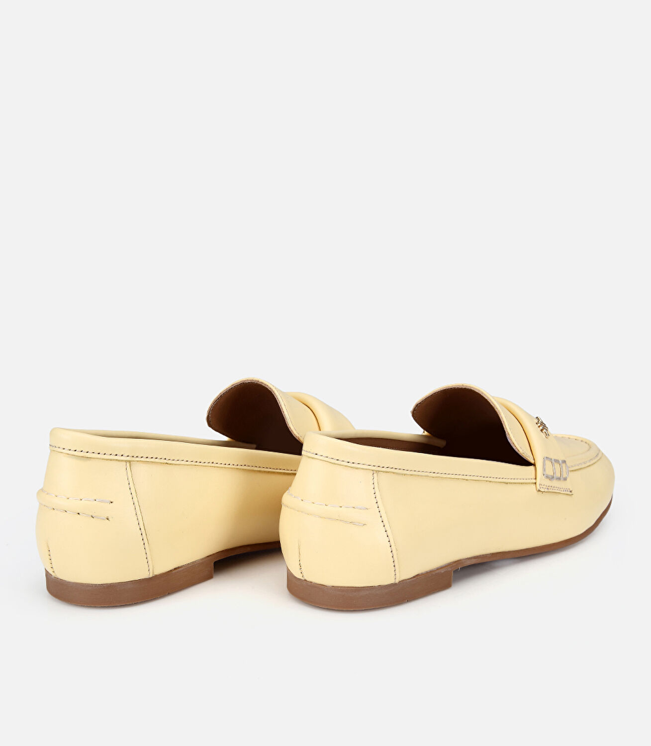 Kadın Deri Sarı Yumuşak Dokulu Klasik Loafer