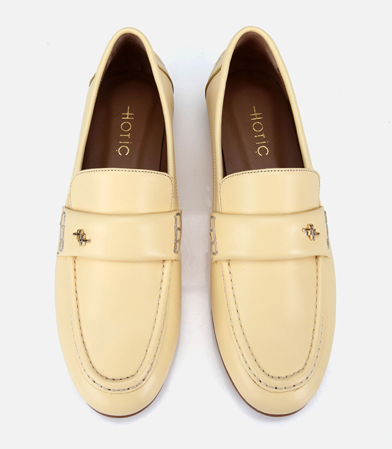 Kadın Deri Sarı Yumuşak Dokulu Klasik Loafer