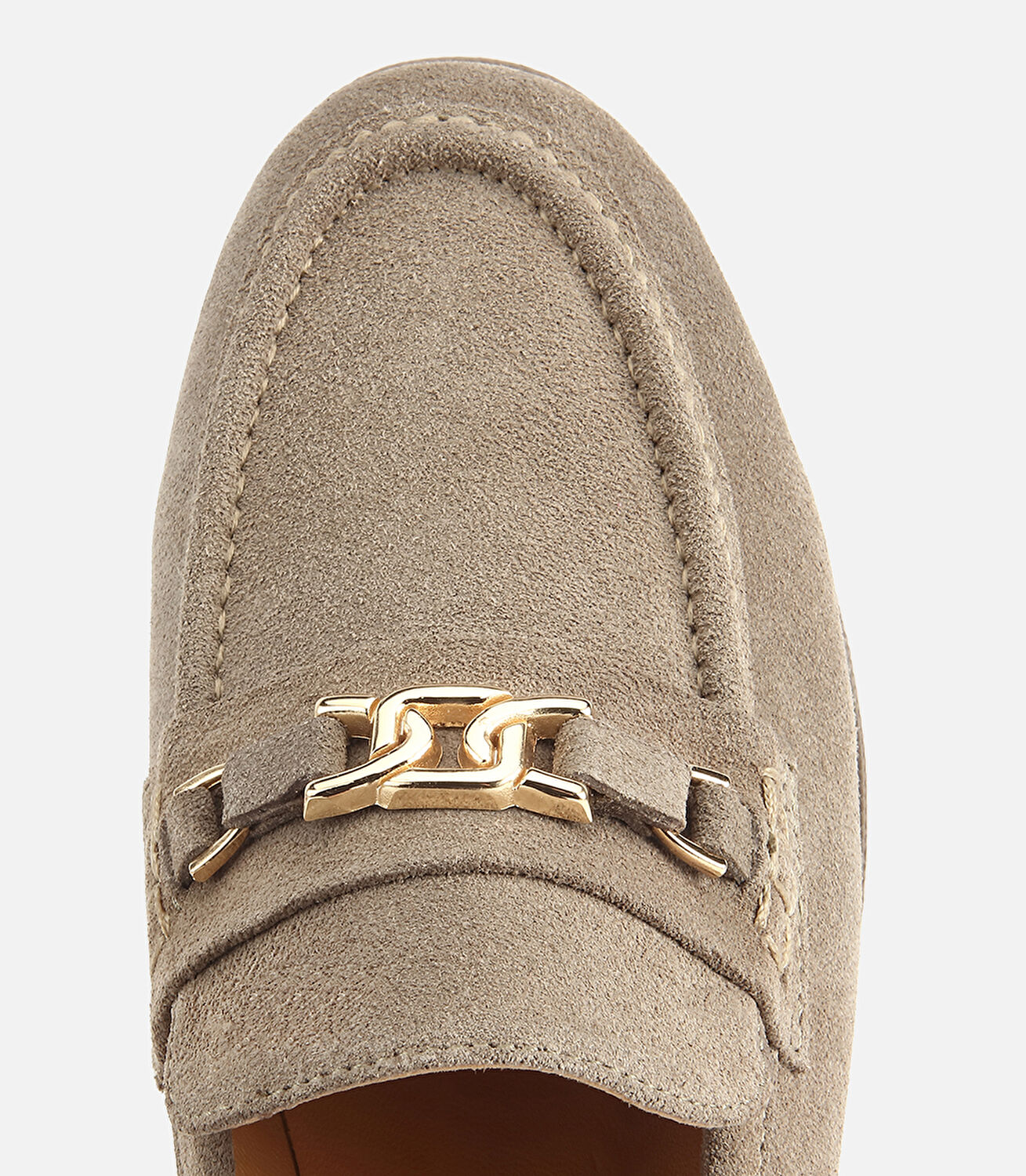 Kadın Süet Deri Açık Yeşil Toka Detaylı Klasik Loafer