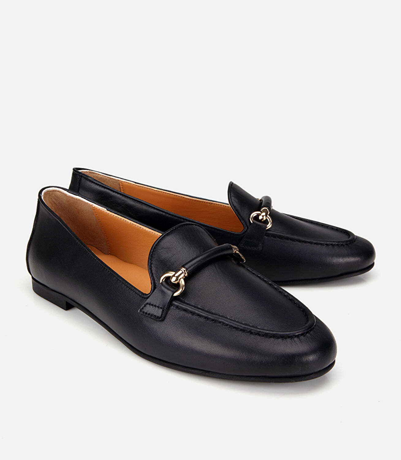 Kadın Deri Siyah Toka Detaylı Klasik Loafer