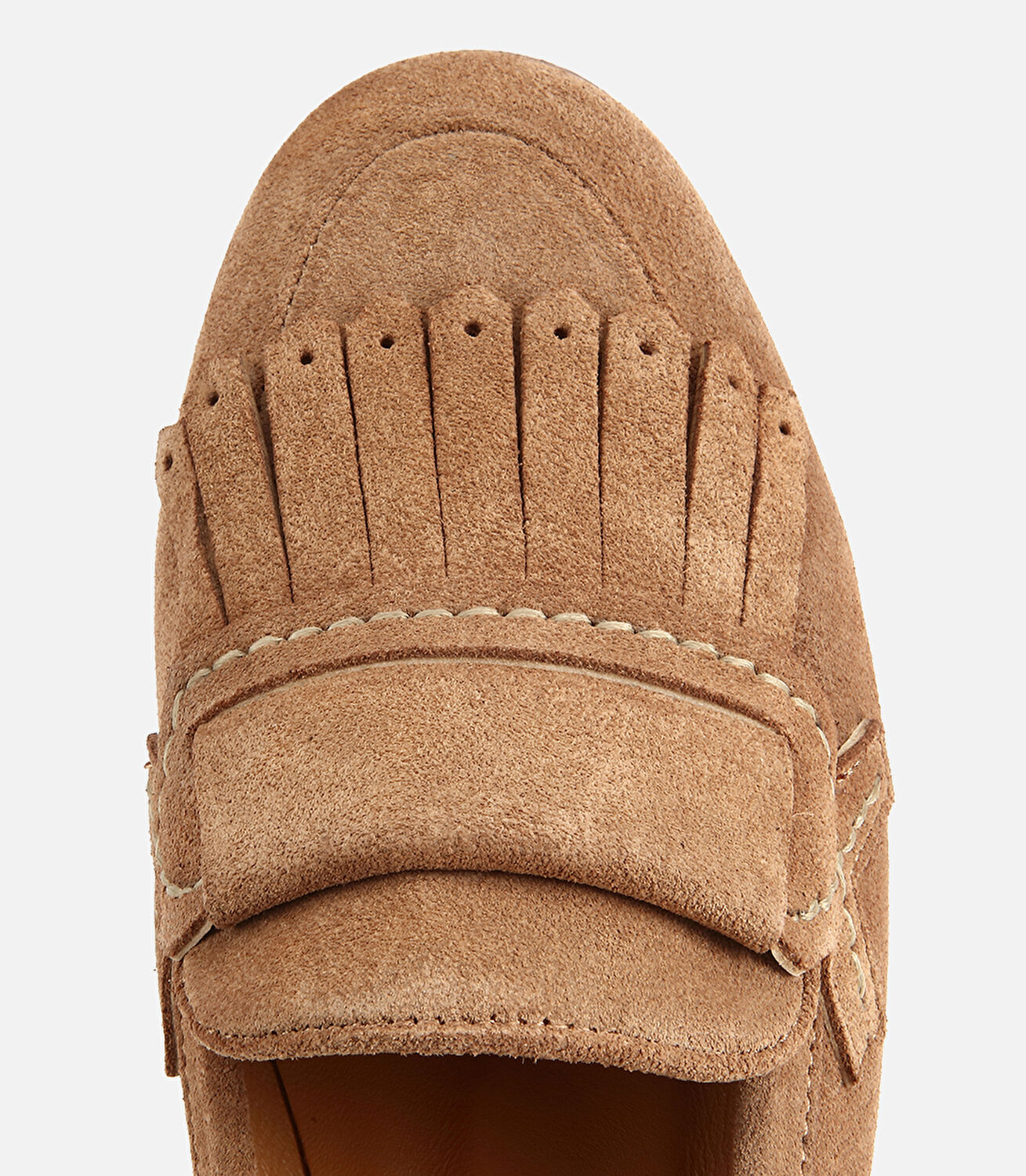 Kadın Süet Deri Vizon Püskül Detaylı Klasik Loafer