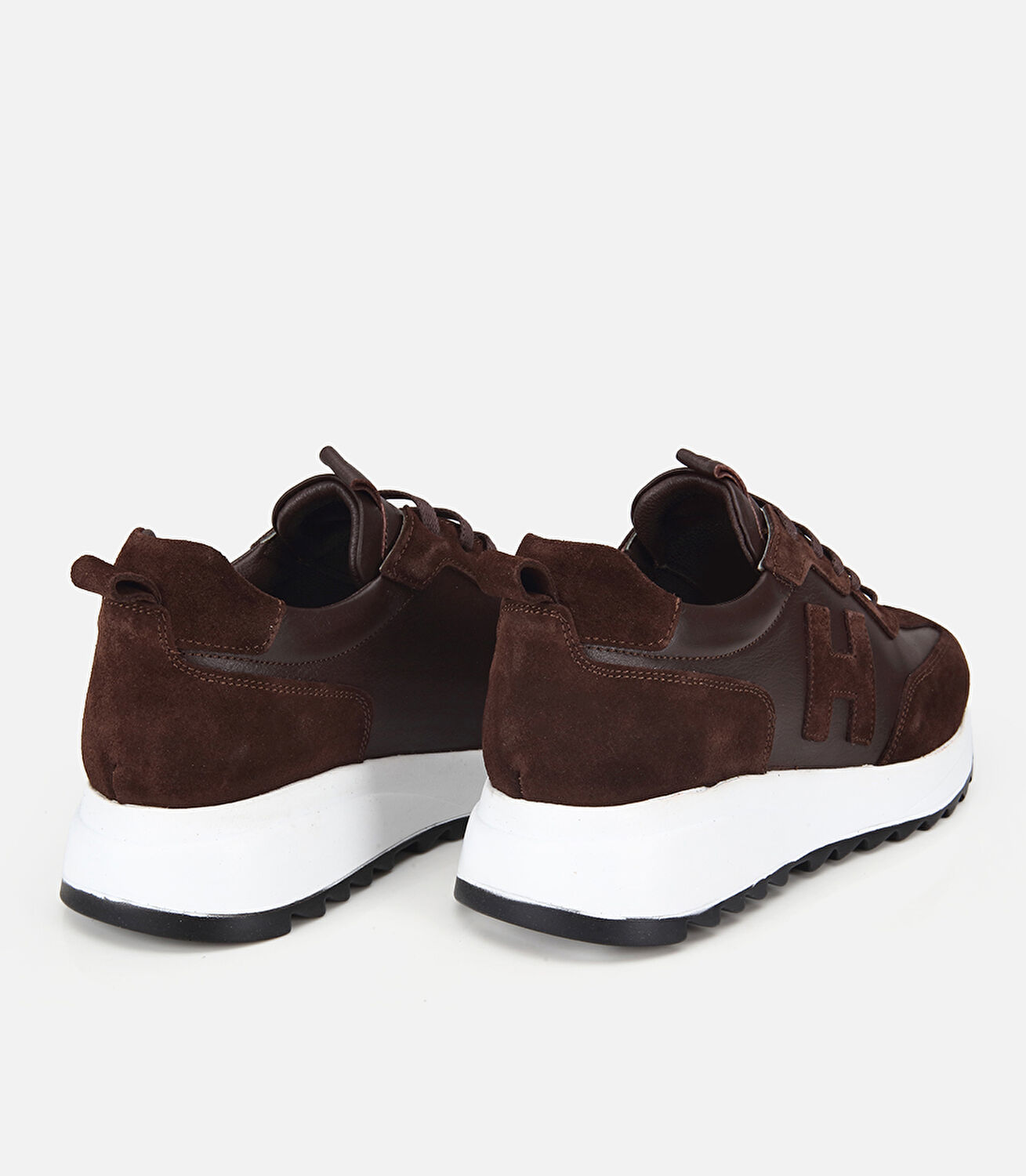 Kadın Süet Deri Kahverengi Yüksek Tabanlı Spor Ayakkabı