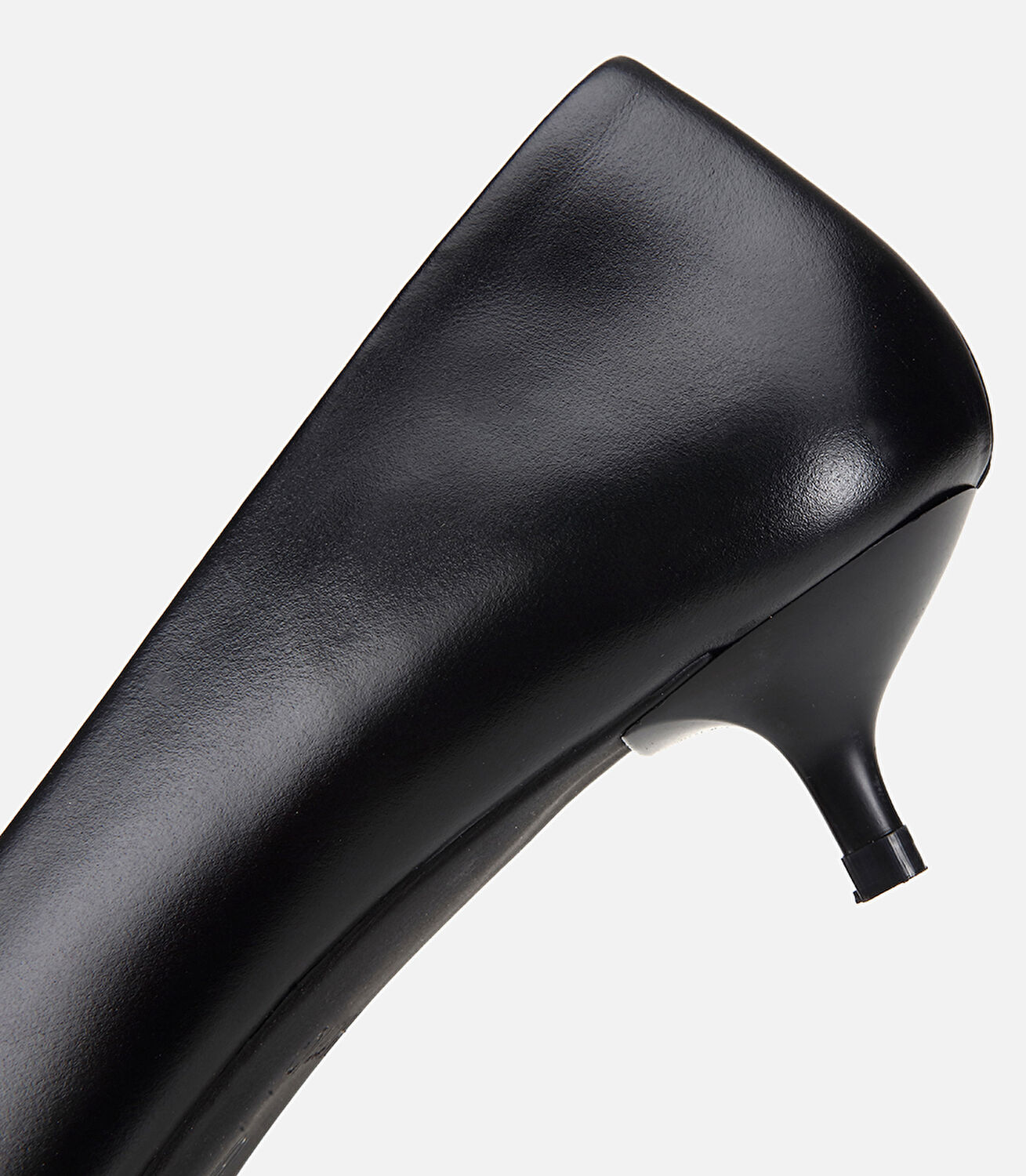 Kadın Deri Siyah Kısa Topuklu Klasik Stiletto