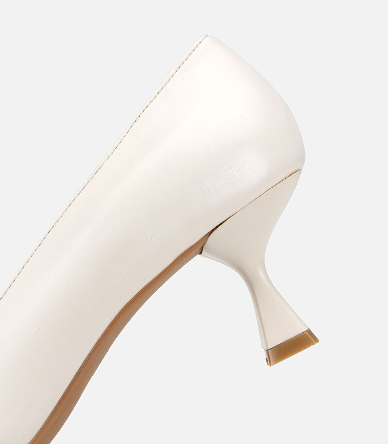 Kadın Deri Kemik Kısa Topuklu Stiletto