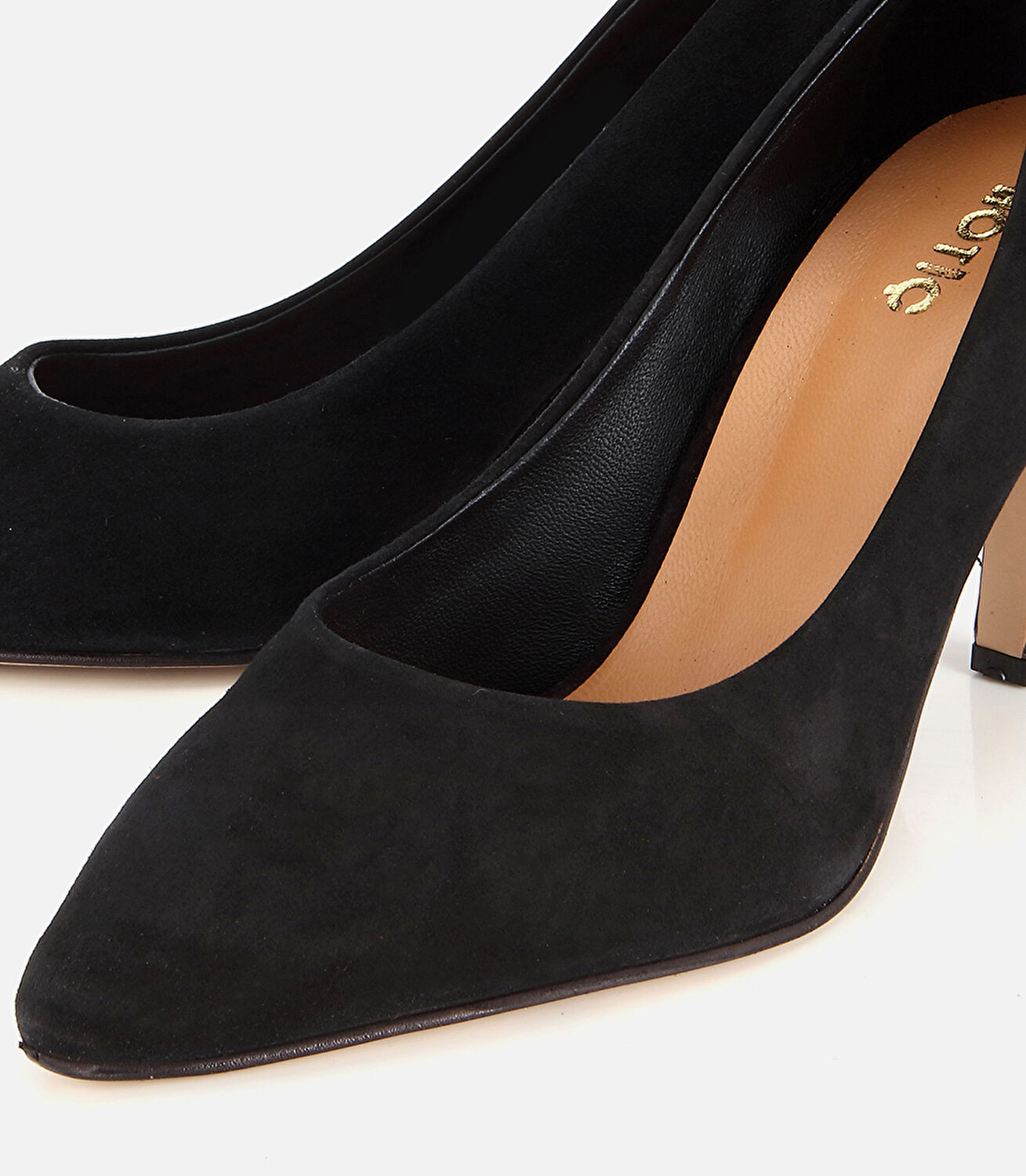 Kadın Süet Deri Siyah Klasik Stiletto Ayakkabı