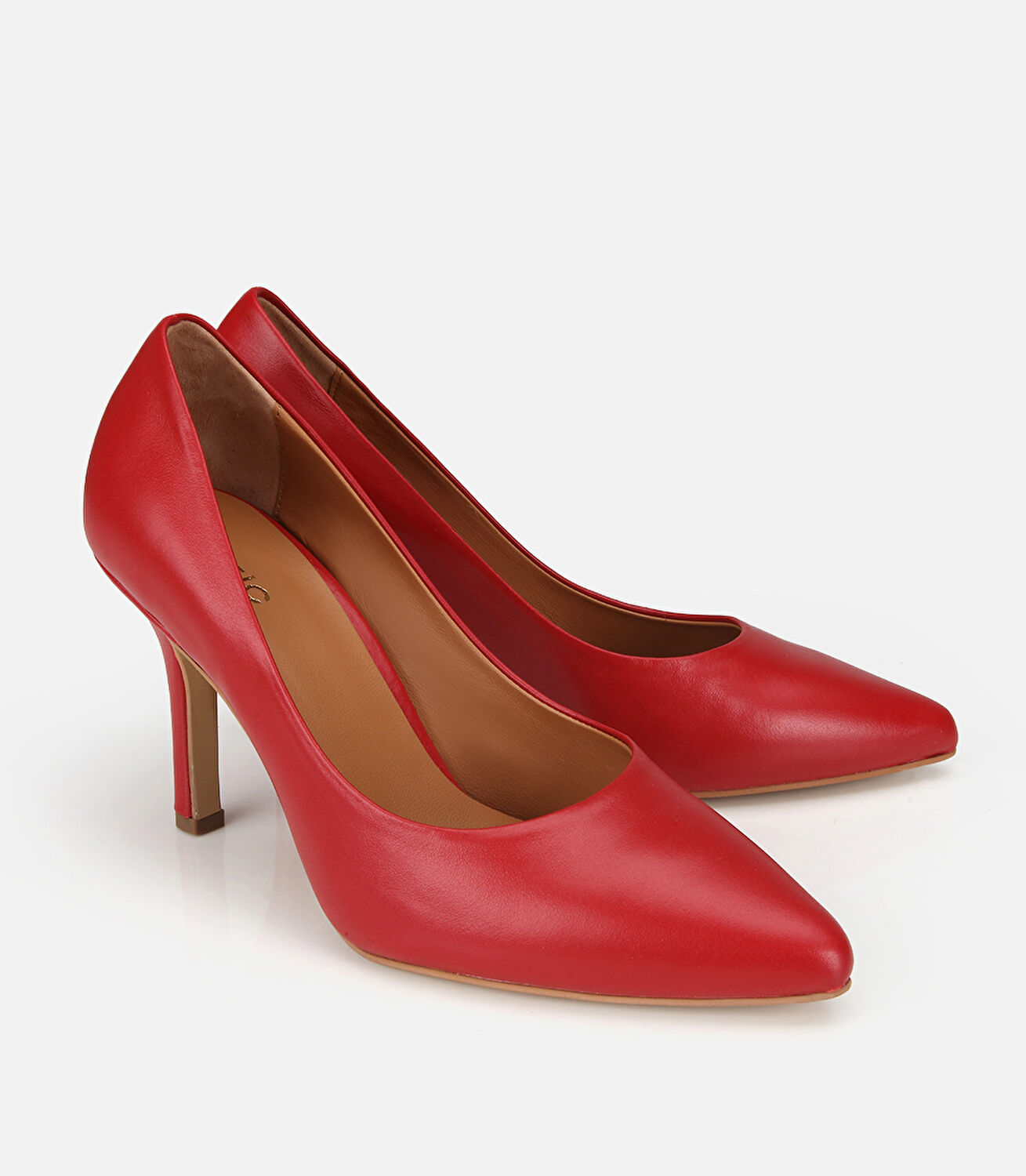 Kadın Deri Kırmızı Klasik Stiletto