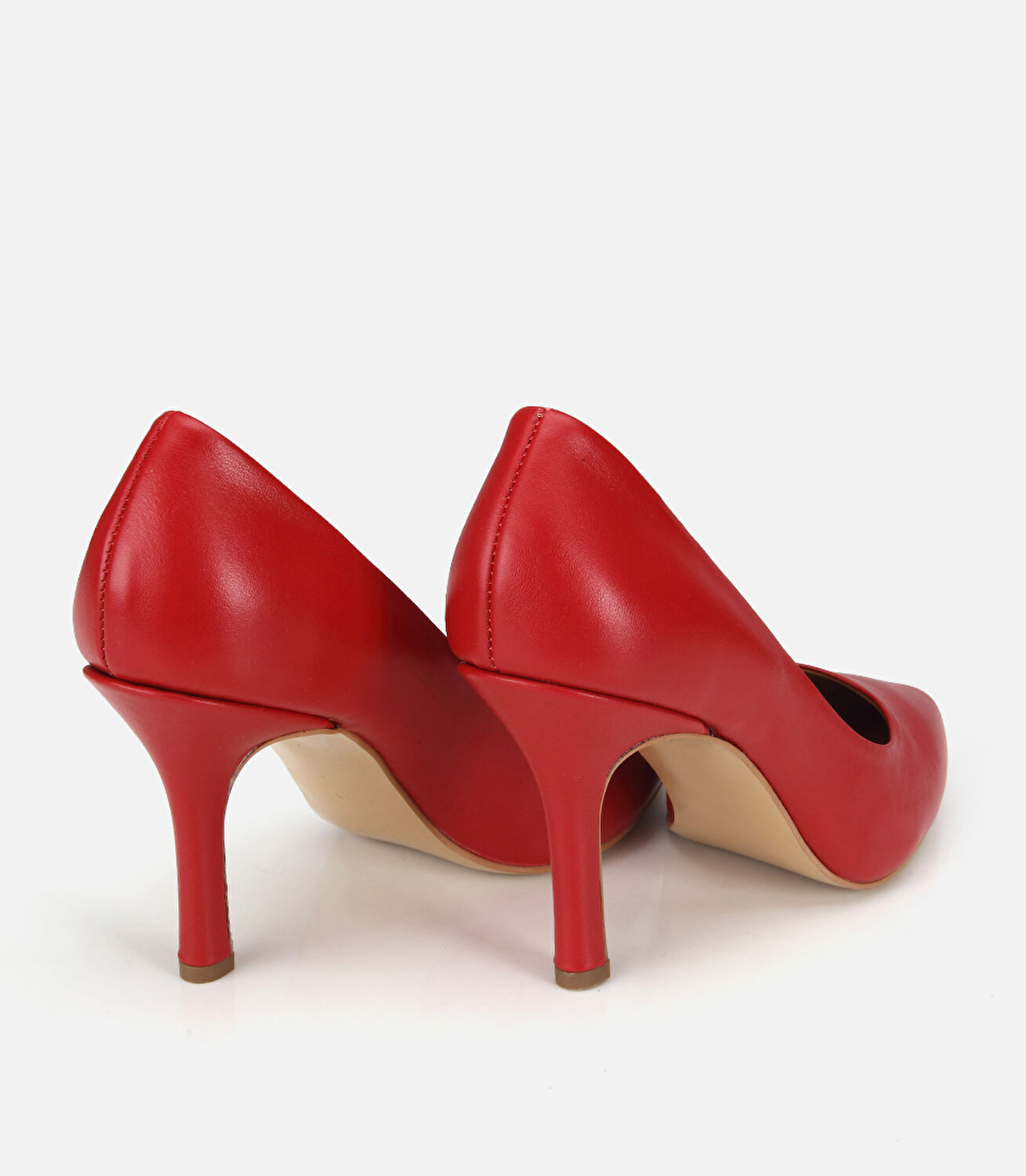 Kadın Deri Kırmızı Klasik Stiletto