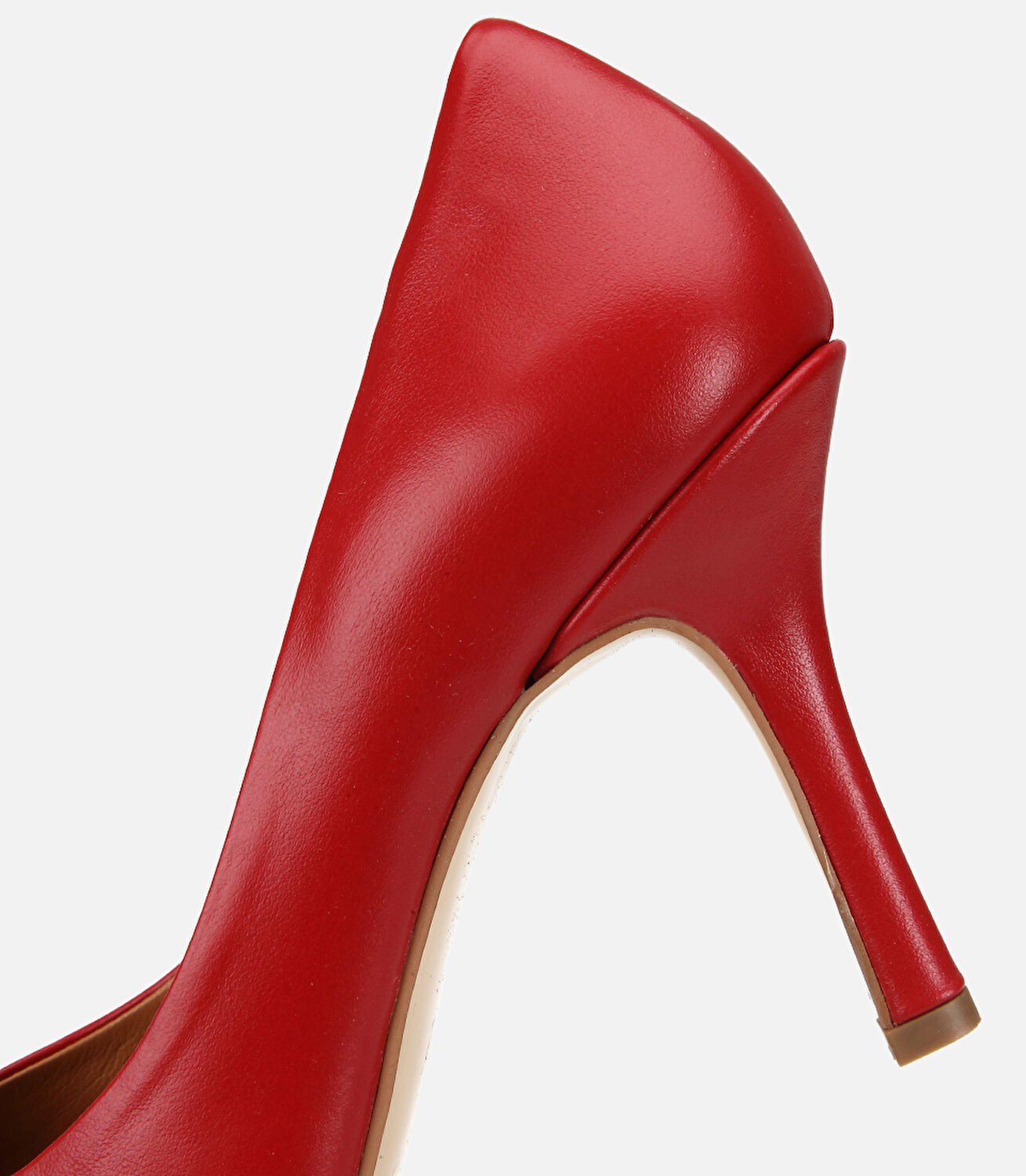 Kadın Deri Kırmızı Klasik Stiletto