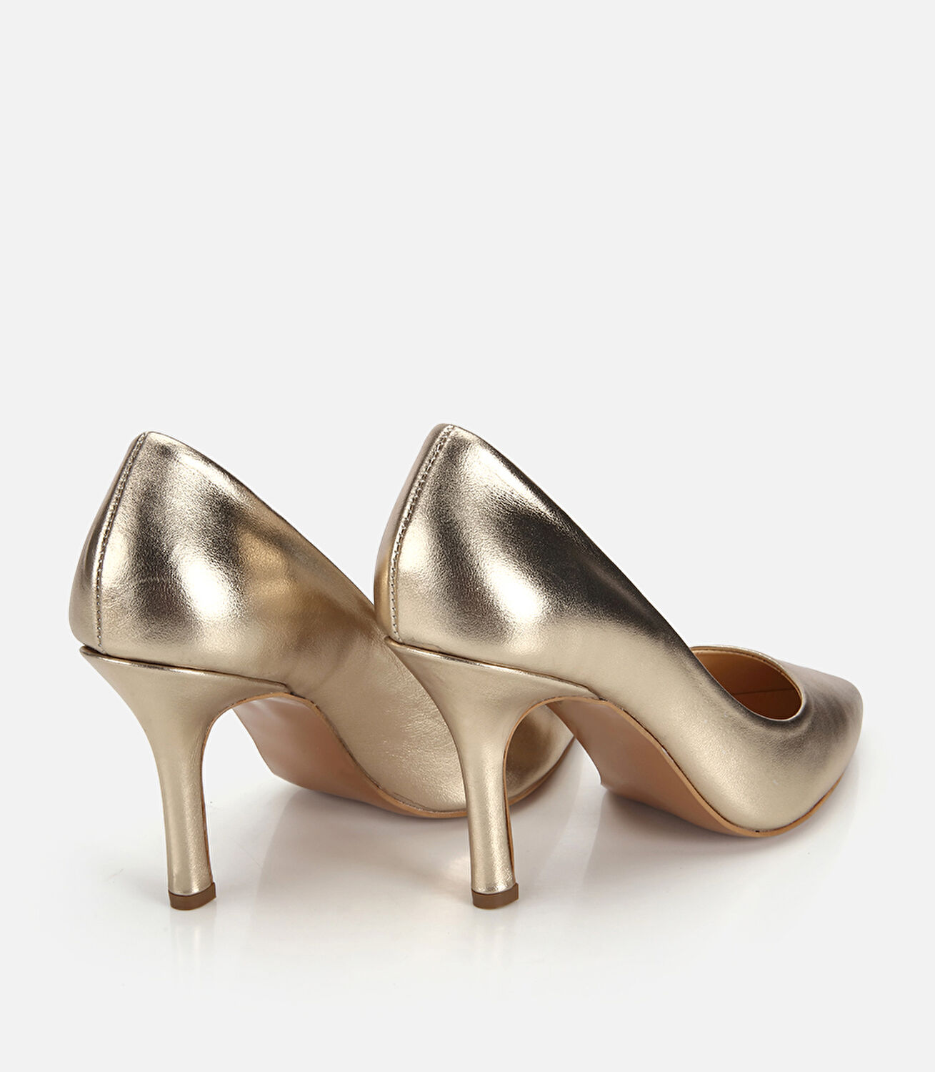 Kadın Deri Gold Yumuşak Dokulu Stiletto