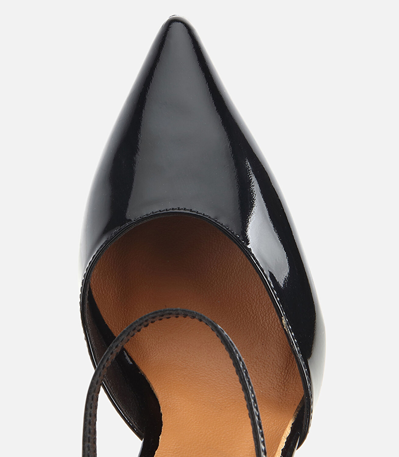 Kadın Rugan Deri Siyah Bilekten Bağlamalı Stiletto