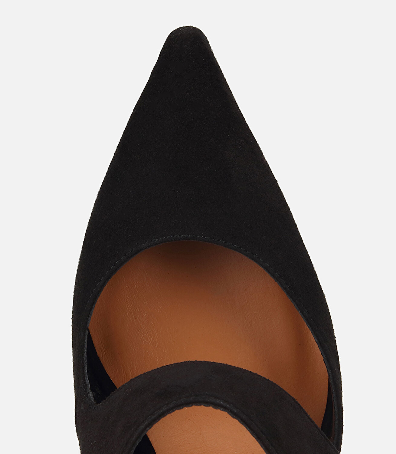 Kadın Süet Deri Siyah Arkası Açık Stiletto