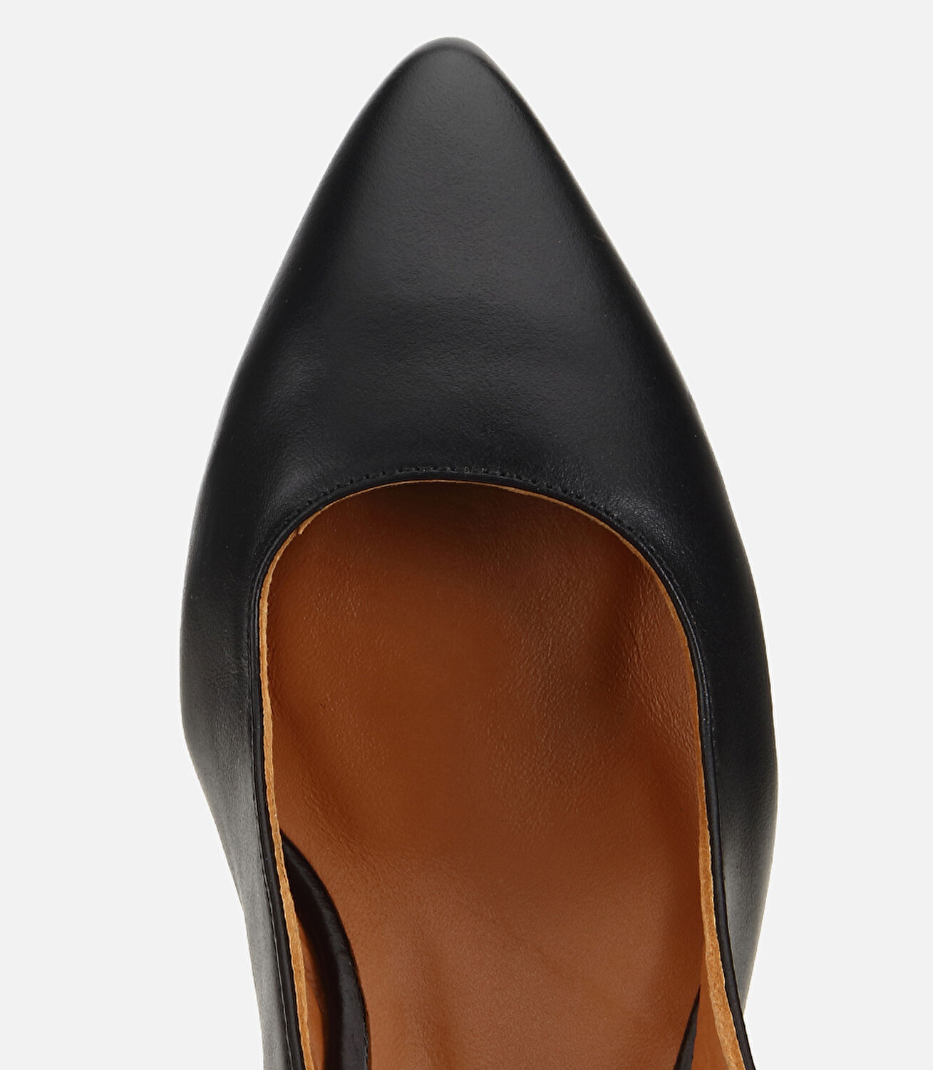 Kadın Deri Siyah Arkası Açık Kısa Topuklu Ayakkabı