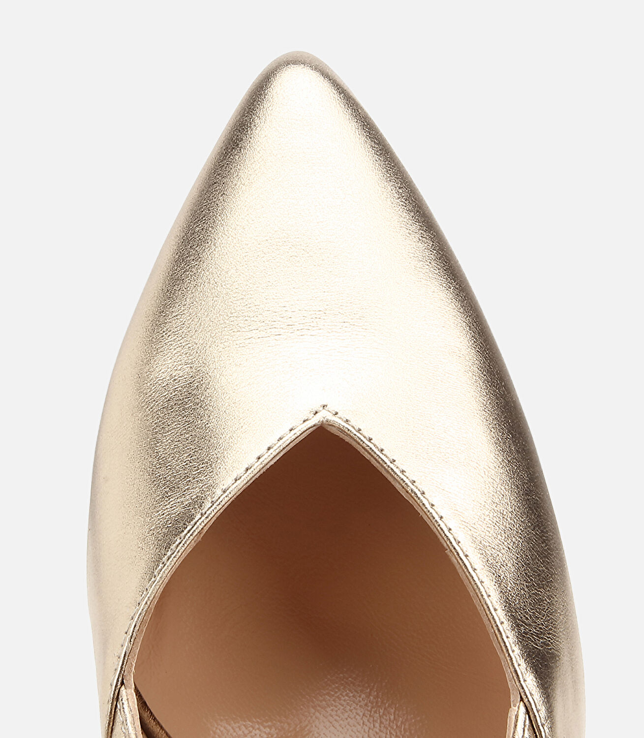 Kadın Deri Gold Arkası Açık Stiletto