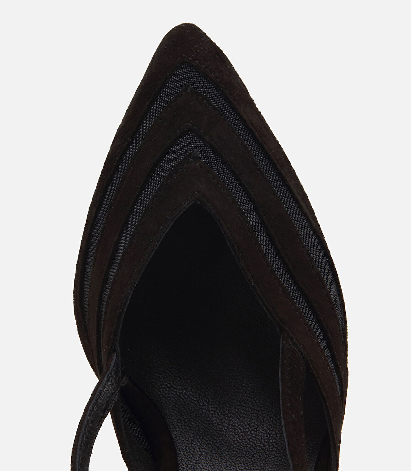 Kadın Süet Deri Siyah Arkası Açık Mini Topuklu Stiletto