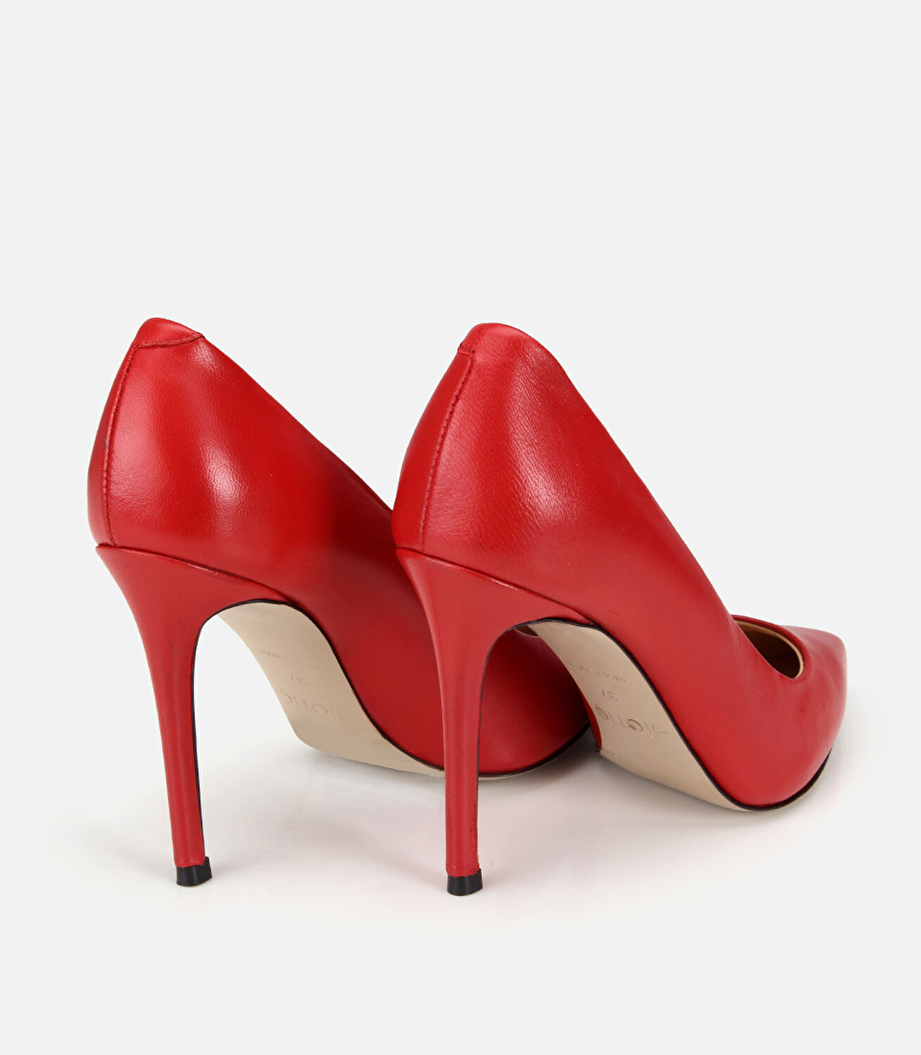 Kadın Deri Kırmızı Yüksek Topuklu Stiletto