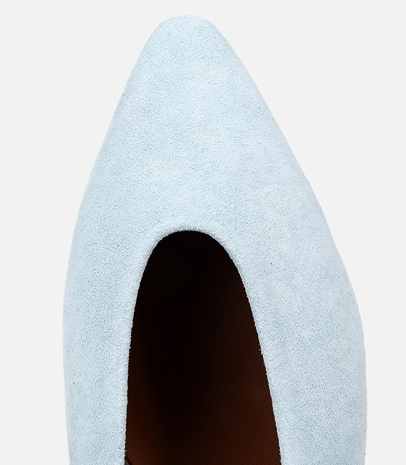 Kadın Süet Deri Mavi Sivri Burunlu Babet