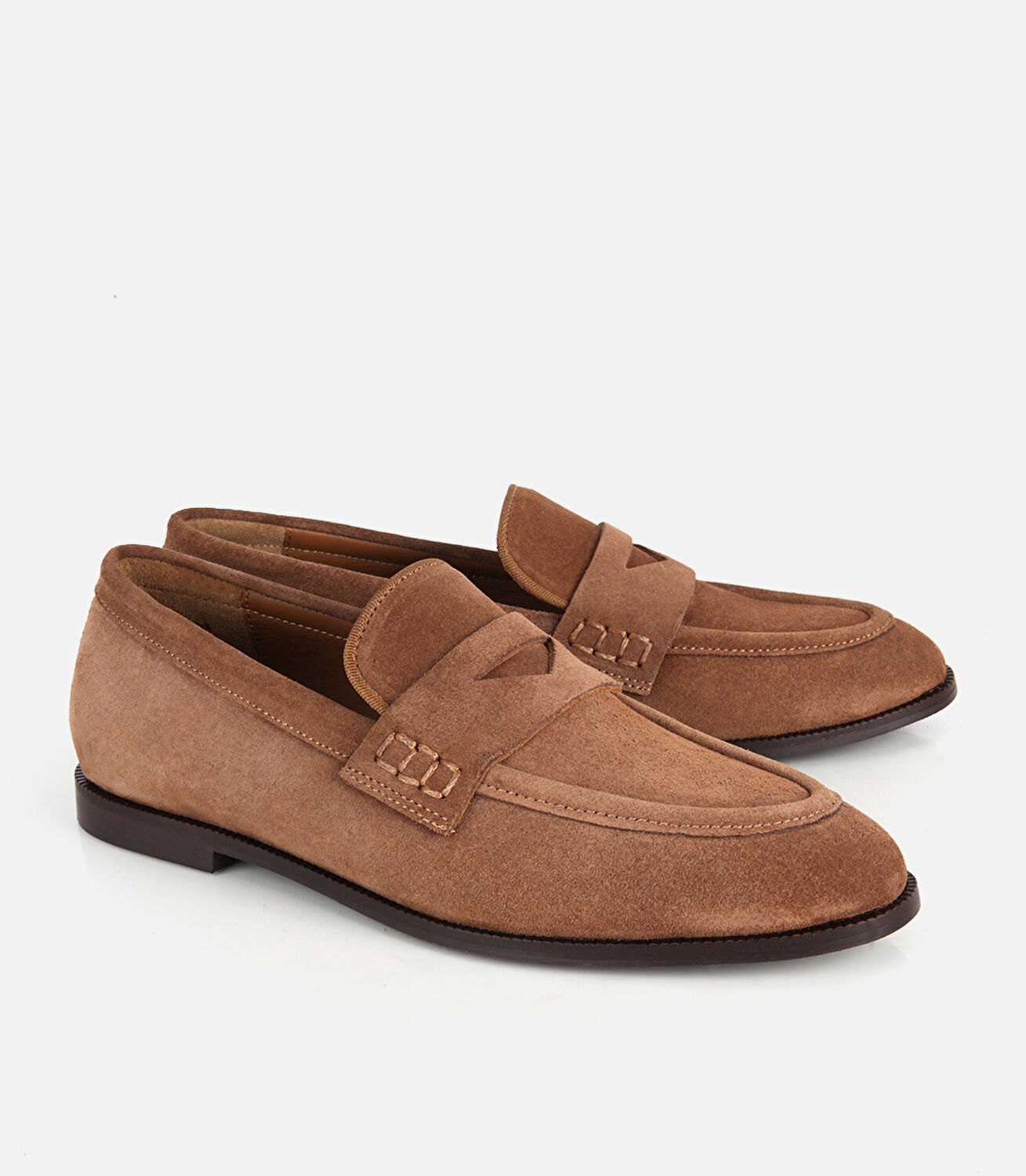 Kadın Süet Deri Taba Yumuşak Dokulu Klasik Loafer