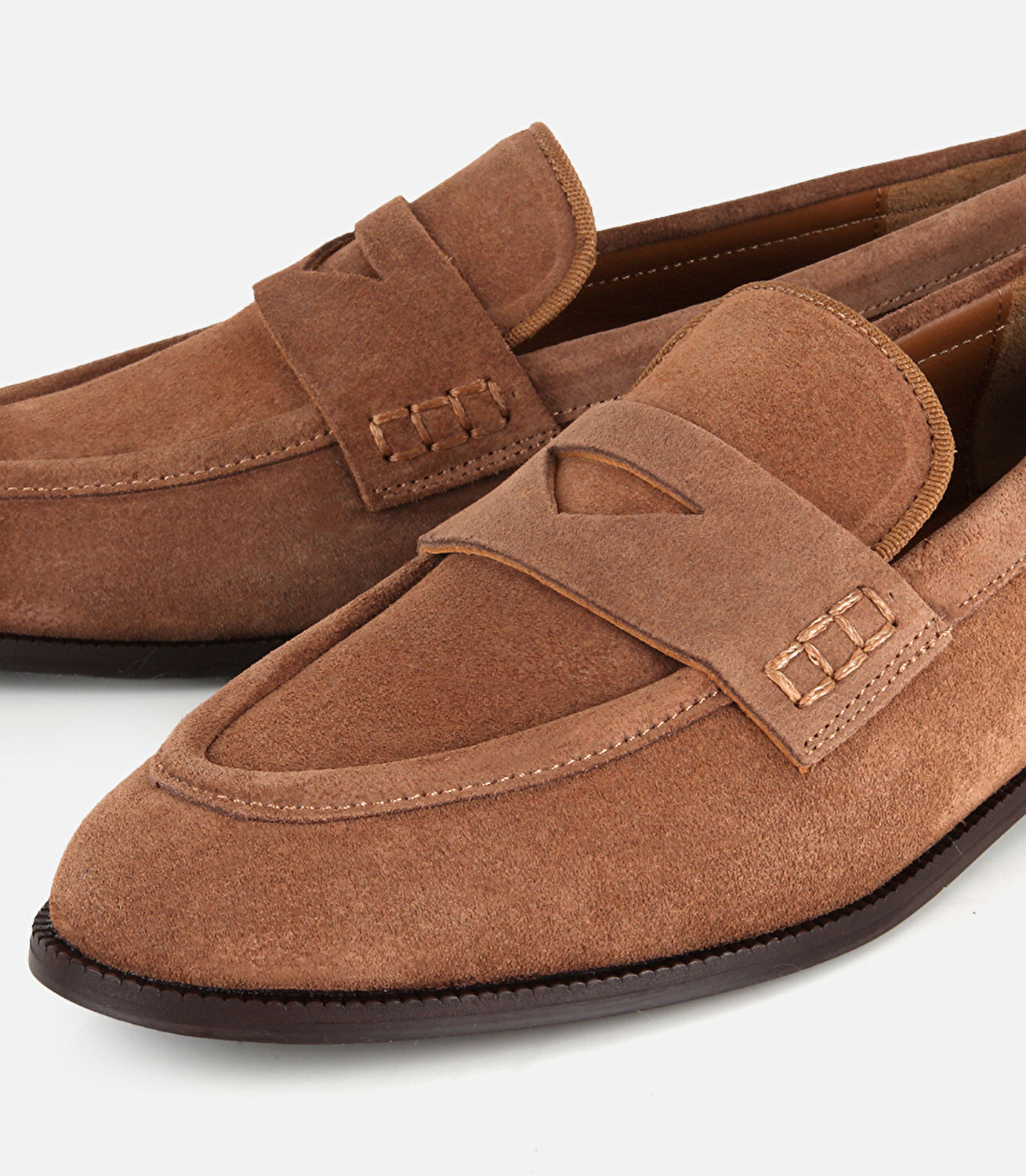 Kadın Süet Deri Taba Yumuşak Dokulu Klasik Loafer