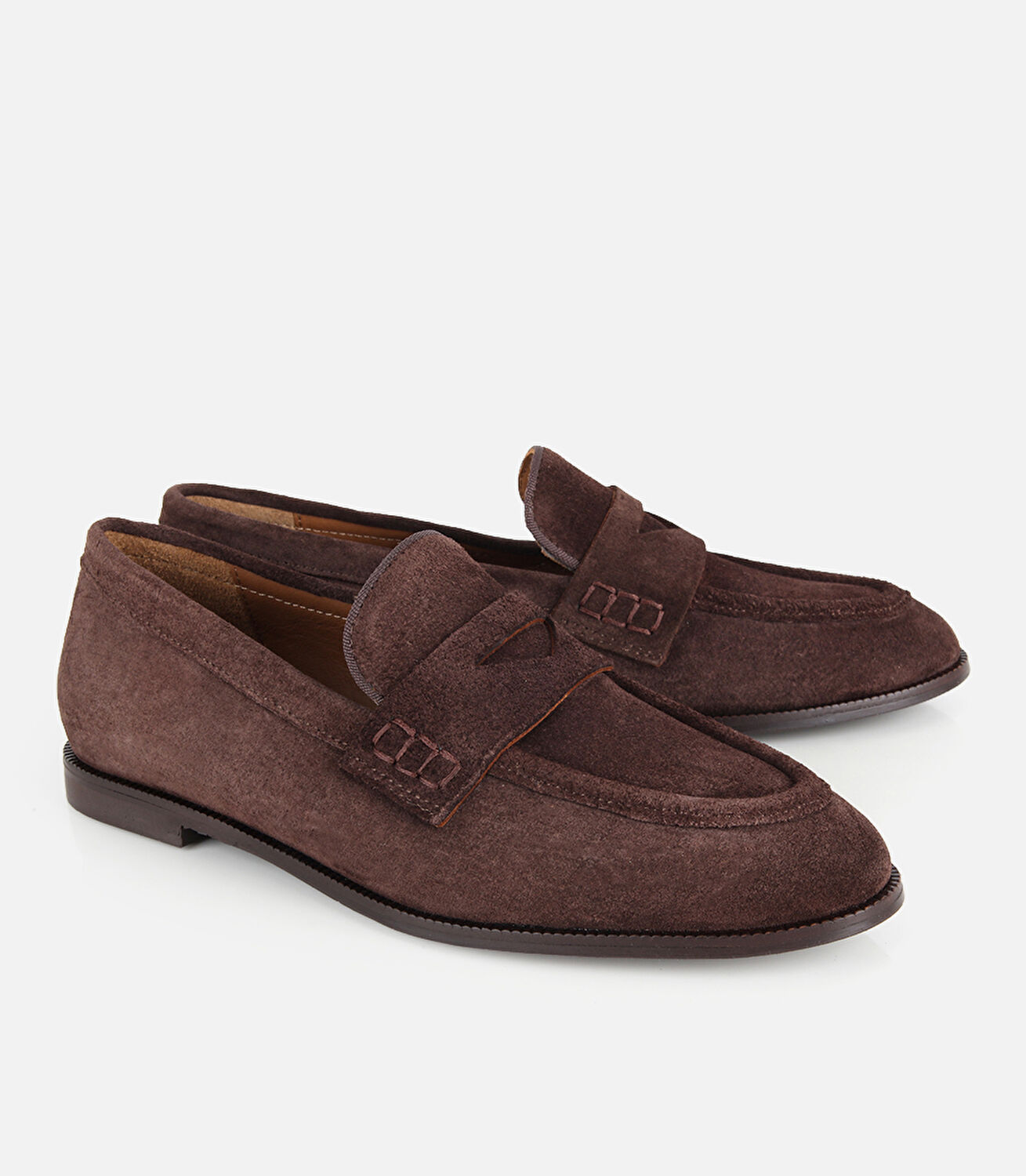Kadın Süet Deri Kahverengi Yumuşak Dokulu Klasik Loafer