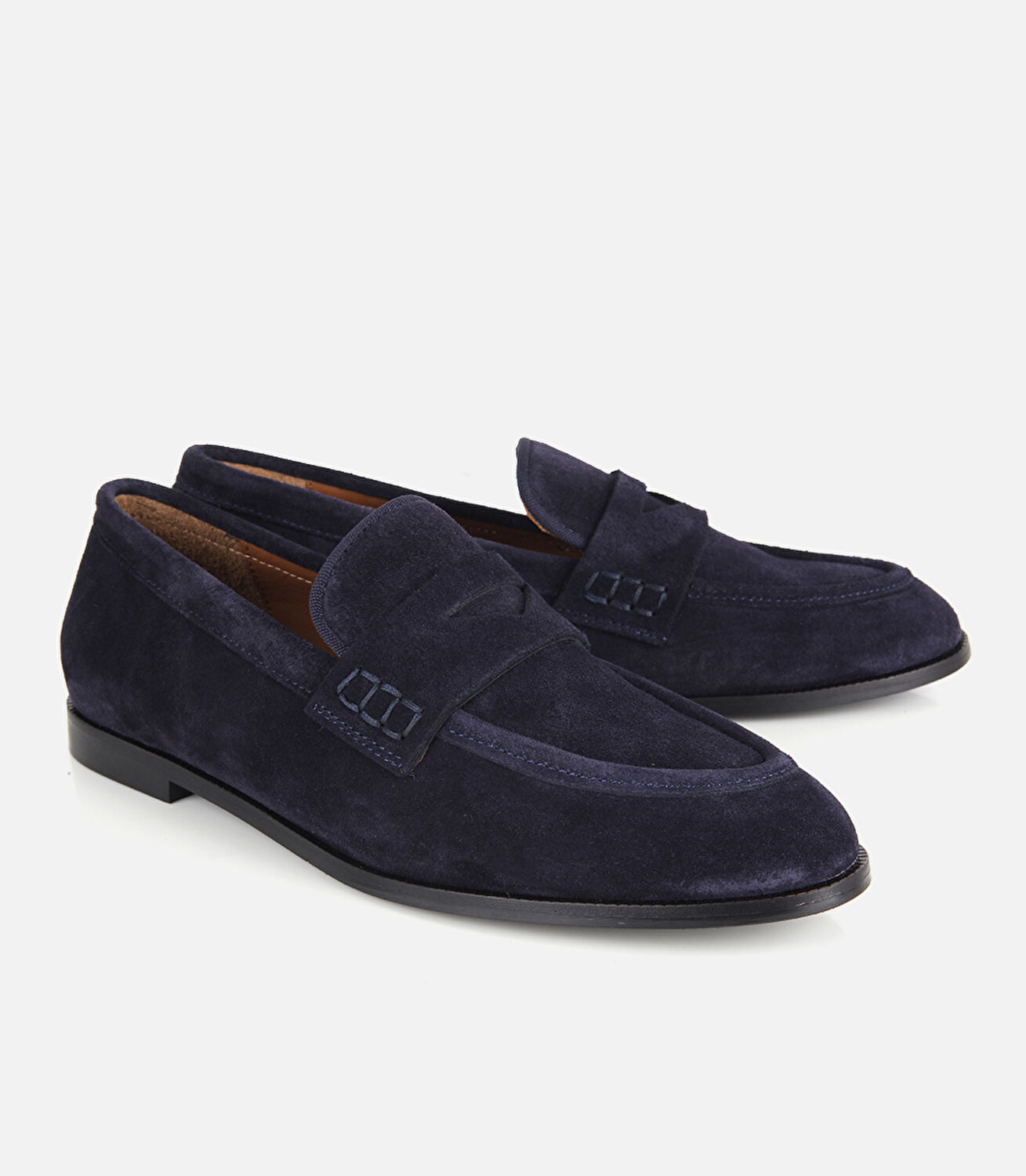 Kadın Süet Deri Lacivert Yumuşak Dokulu Klasik Loafer