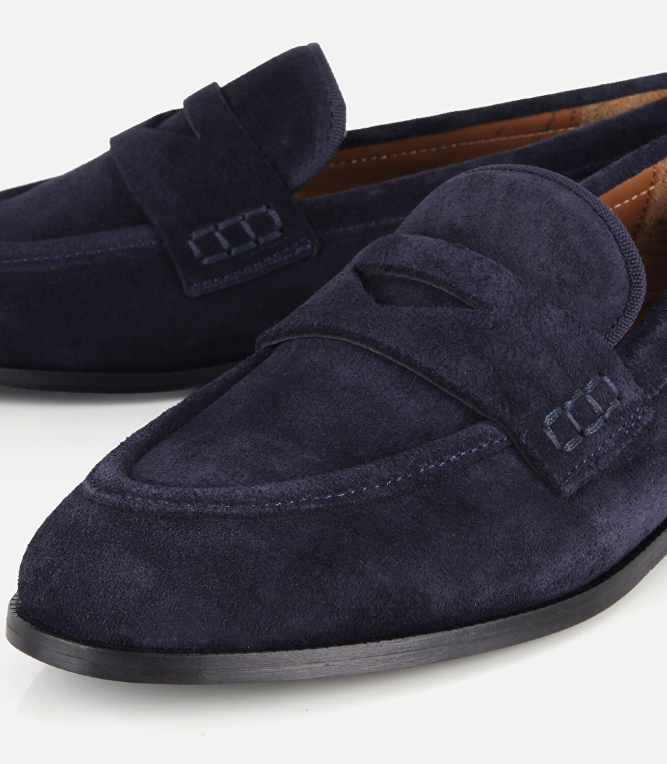 Kadın Süet Deri Lacivert Yumuşak Dokulu Klasik Loafer