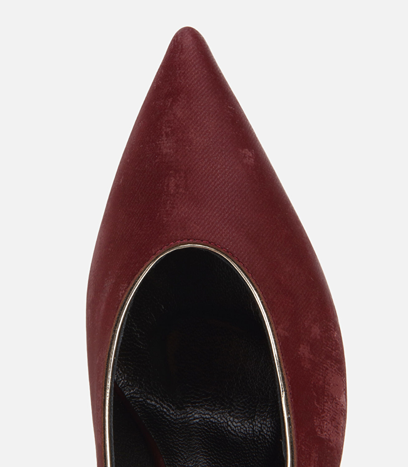 Kadın Süet Bordo Gold Detaylı İnce Topuklu Stiletto