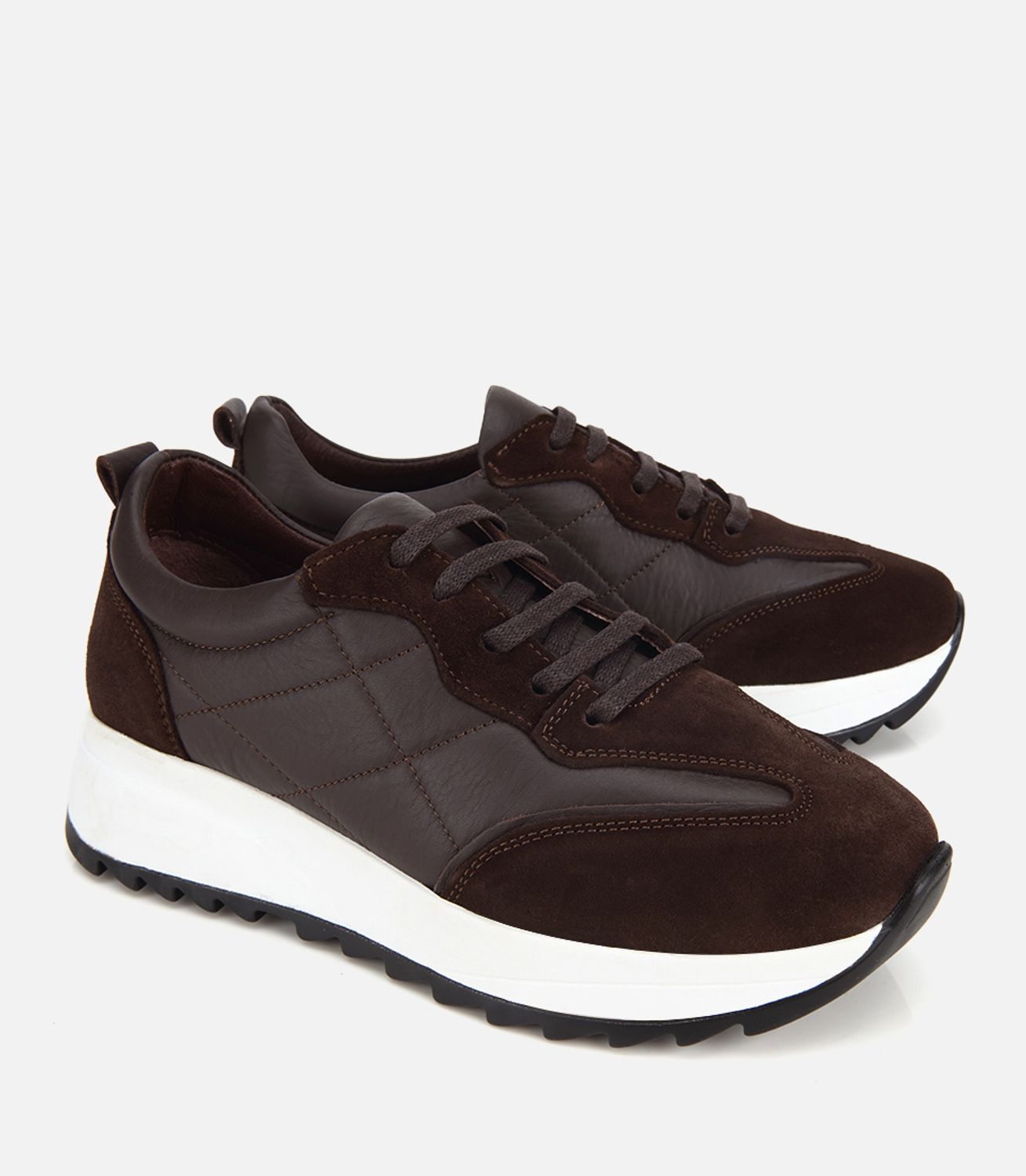 Kadın Deri Kahverengi Comfort Spor Ayakkabı