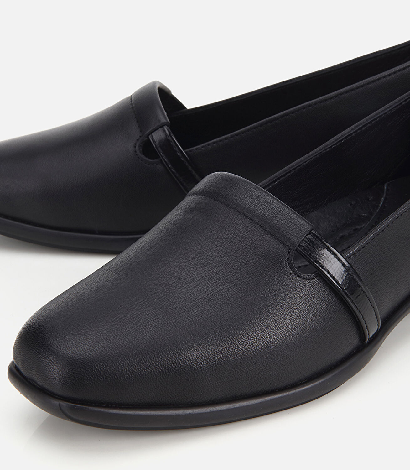 Kadın Deri Siyah Gizli Topuklu Comfort Günlük Loafer