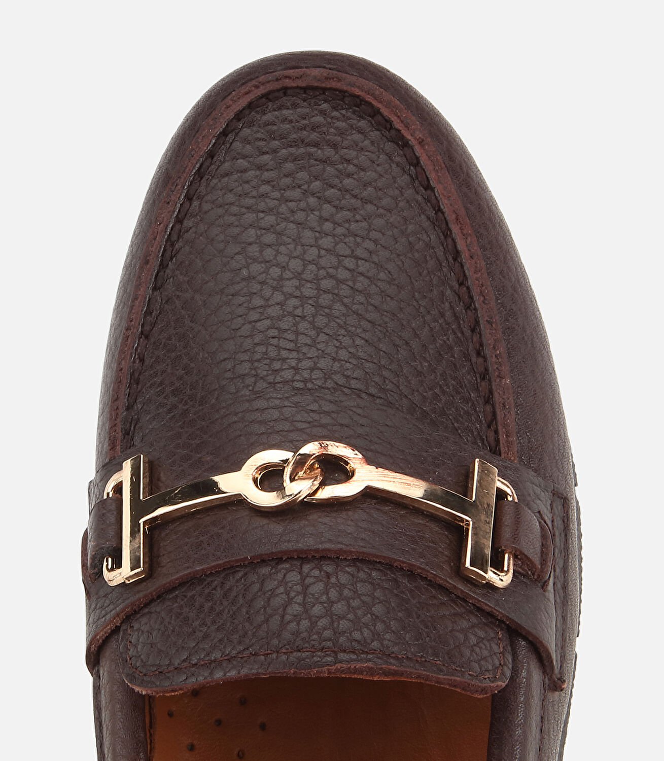 Kadın Deri Kahverengi Zincir Detaylı Comfort Günlük Loafer