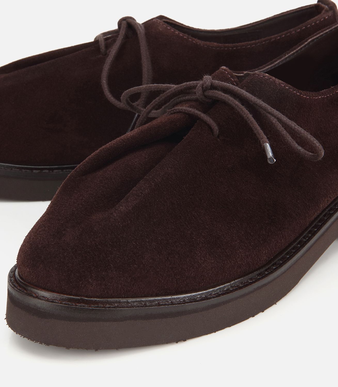 Kadın Süet Deri Kahverengi Bağcık Detaylı Günlük Loafer