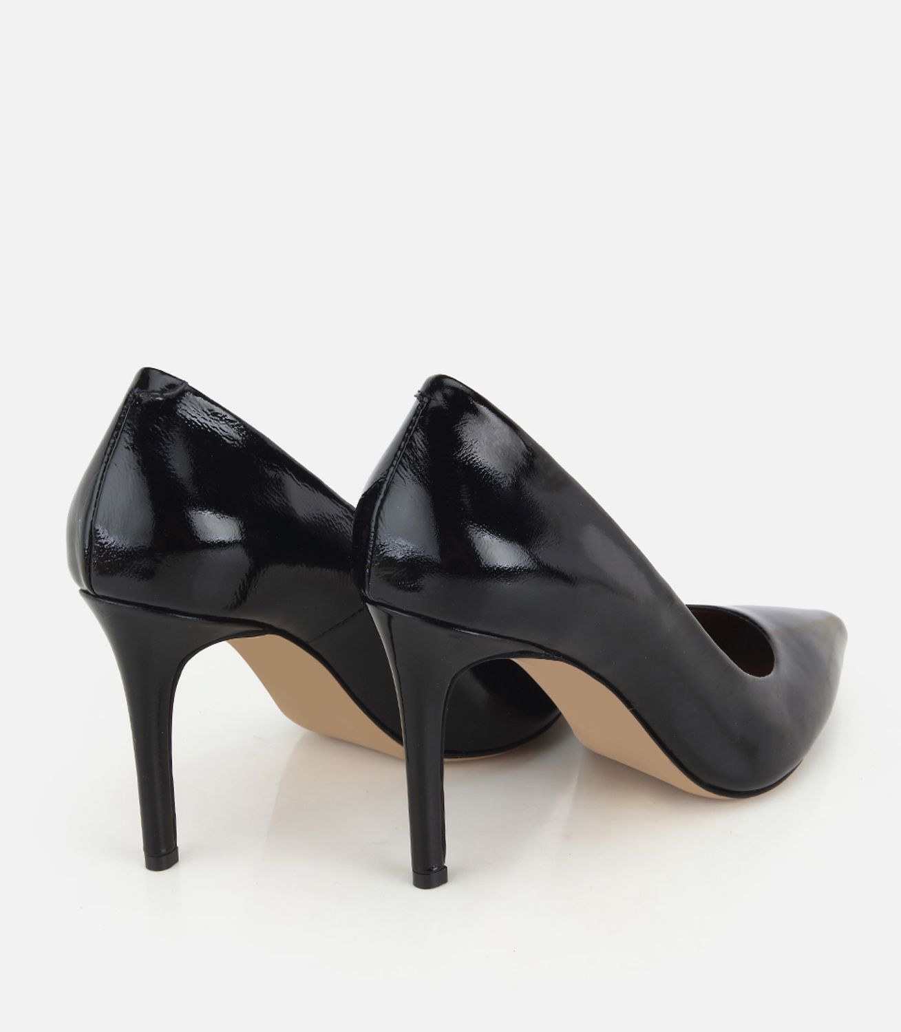 Kadın Rugan Deri Siyah Yüksek İnce Topuklu Stiletto