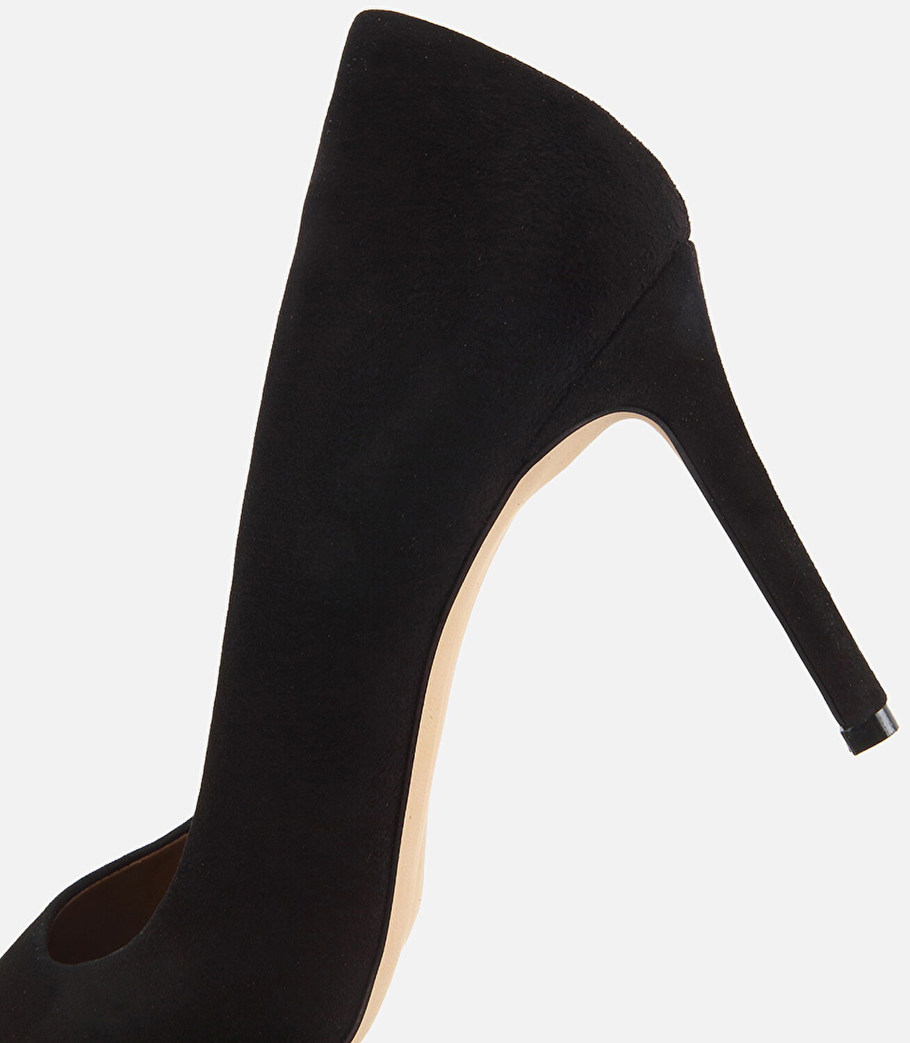 Kadın Süet Deri Siyah Yüksek İnce Topuklu Stiletto