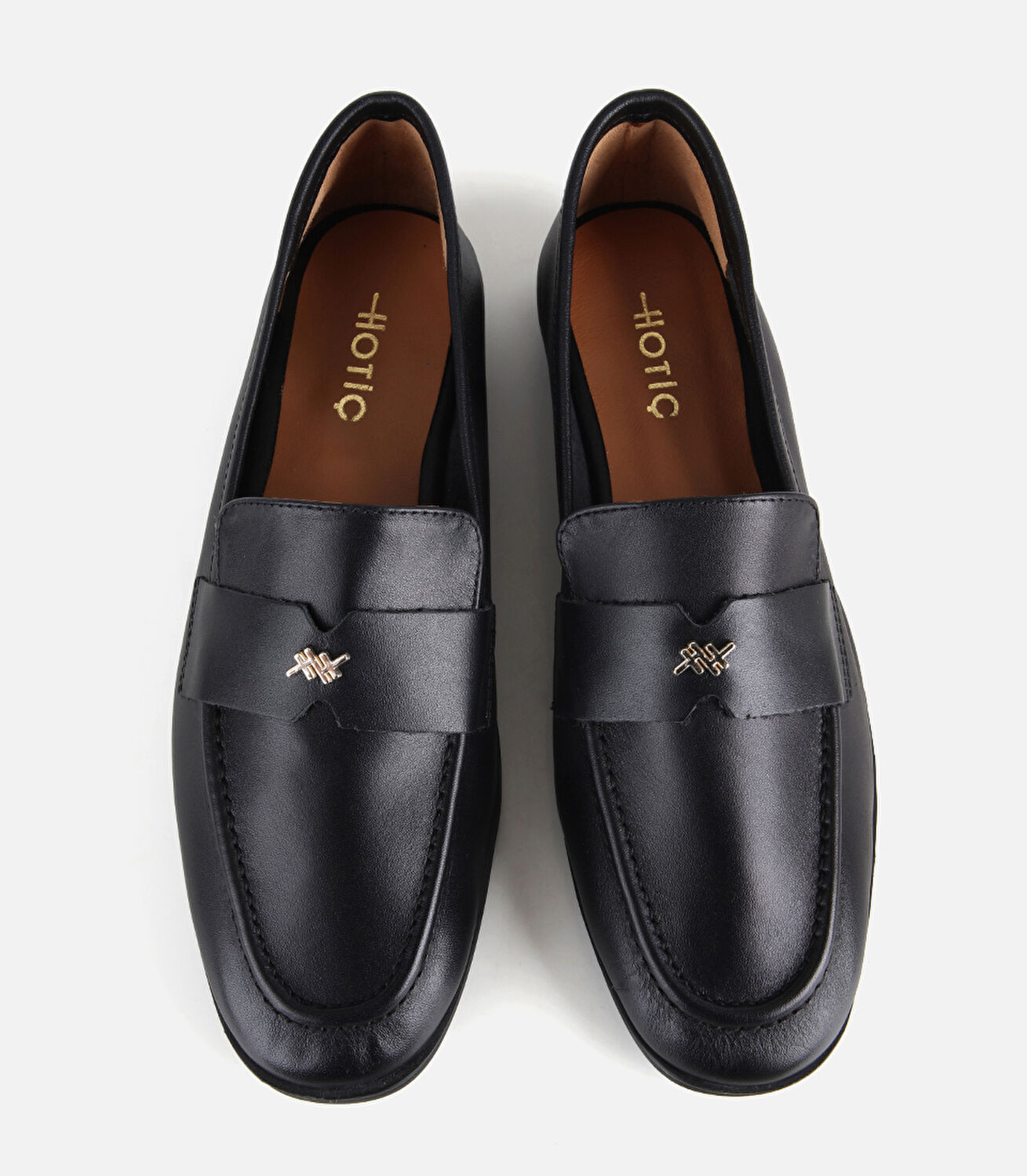 Kadın Deri Siyah Toka Detaylı Klasik Loafer