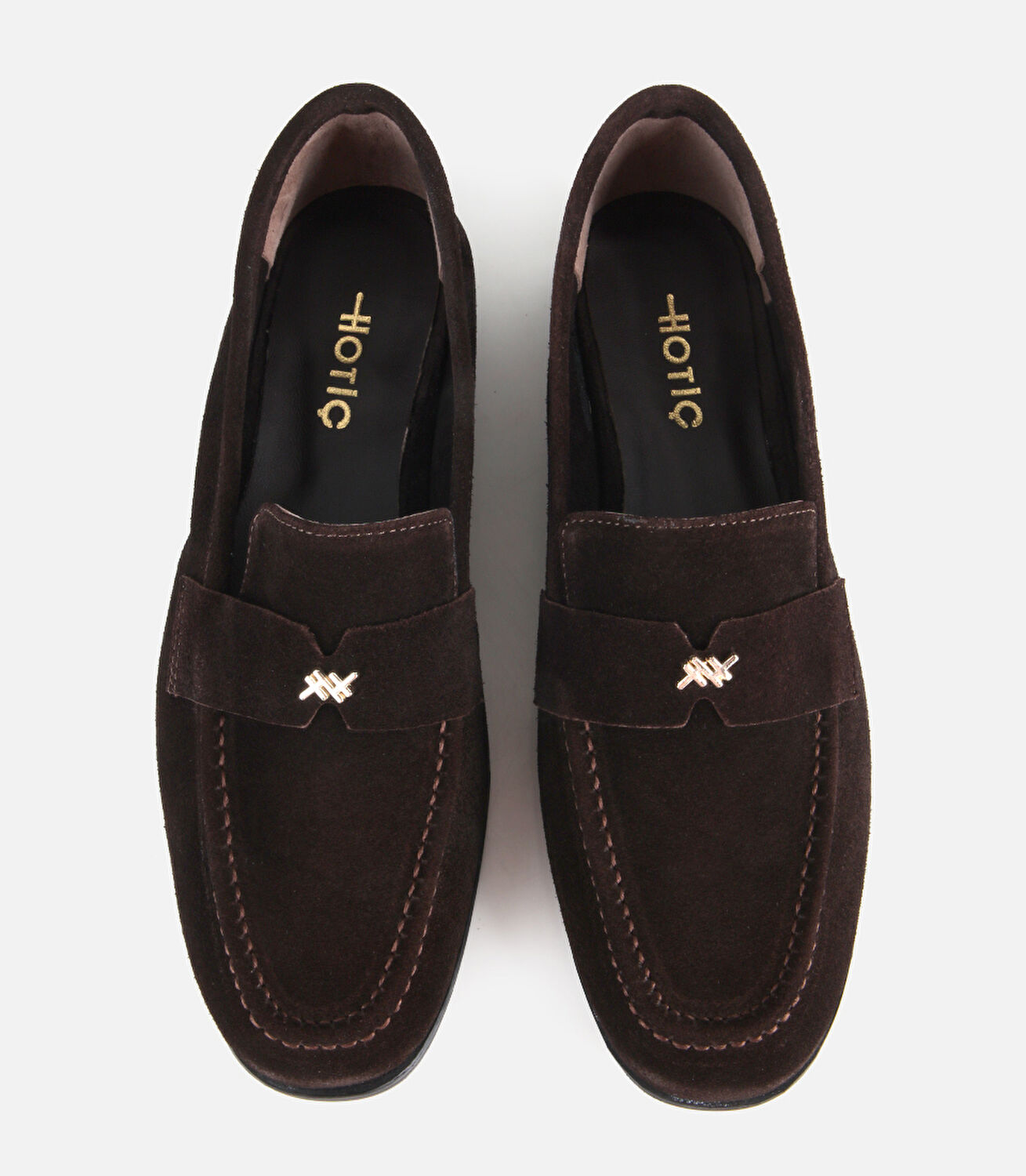 Kadın Süet Deri Kahverengi Toka Detaylı Klasik Loafer