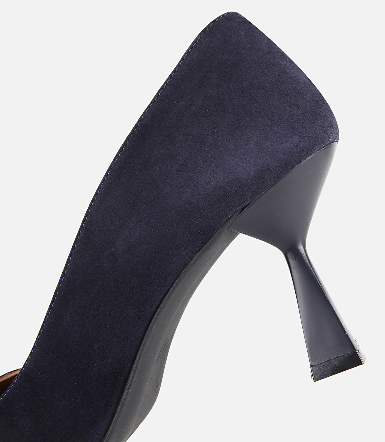 Kadın Süet Deri Lacivert Klasik İnce Topuklu Stiletto